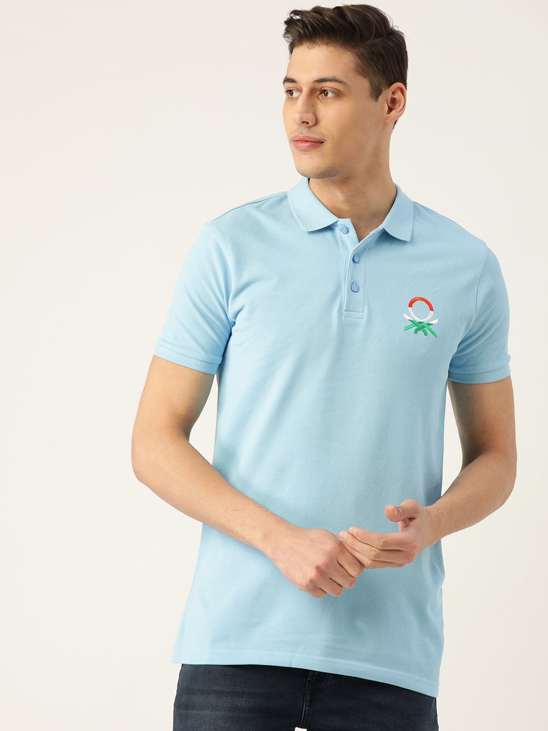 United Colors of Benetton Men Blue Tri-Colour Embroidered Detail Solid Polo Collar T-shirt
United Colors of Benetton Men Blue Tri-Colour Embroidered Detail Solid Polo Collar T-shirt