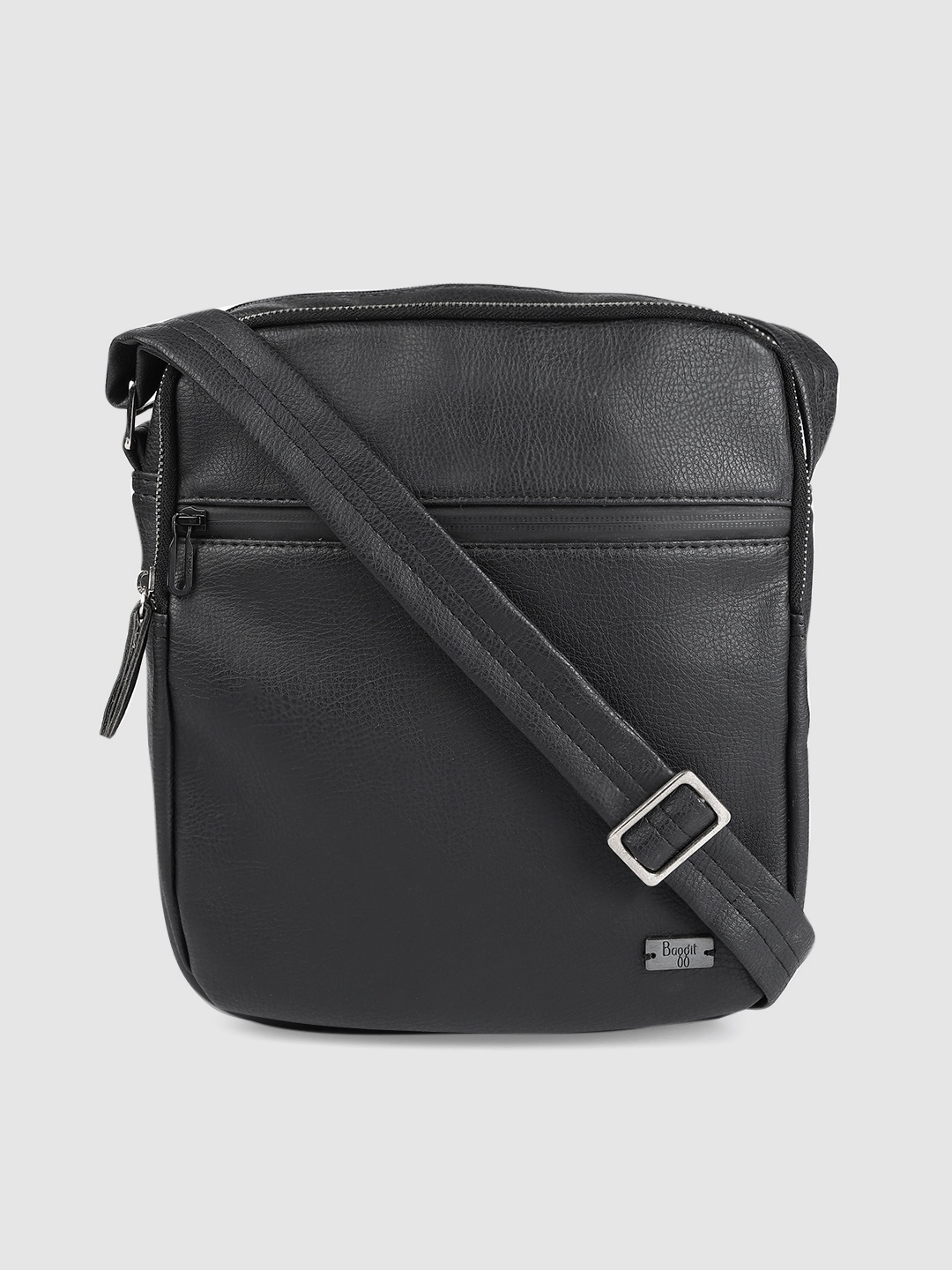Baggit Men Black Solid Messenger Bag