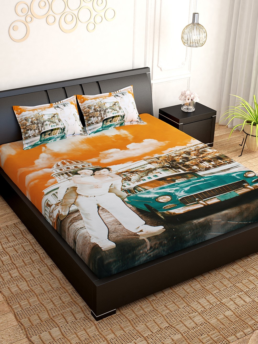 PAVO Multicoloured Abstract 300 TC Cotton 1 King Bedsheet with 2 Pillow Covers, Multi
PAVO Multicoloured Abstract 300 TC Cotton 1 King Bedsheet with 2 Pillow Covers, Multi