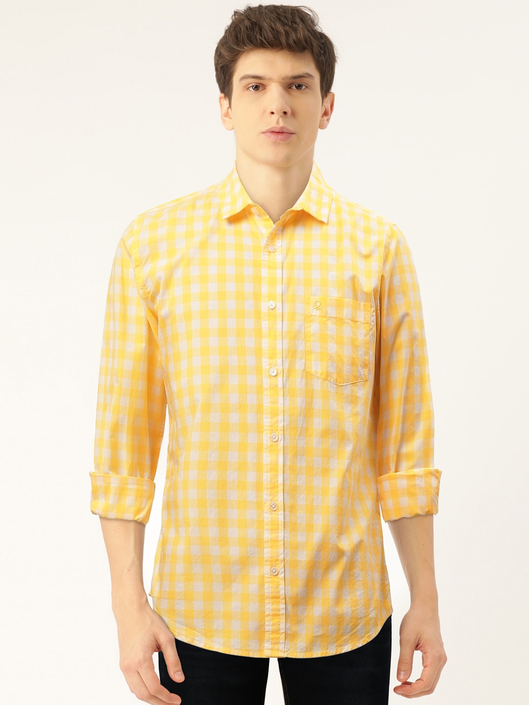 United Colors of Benetton Men Yellow & Off-White Pure Cotton Slim Fit Checked Casual Shirt
United Colors of Benetton Men Yellow & Off-White Pure Cotton Slim Fit Checked Casual Shirt