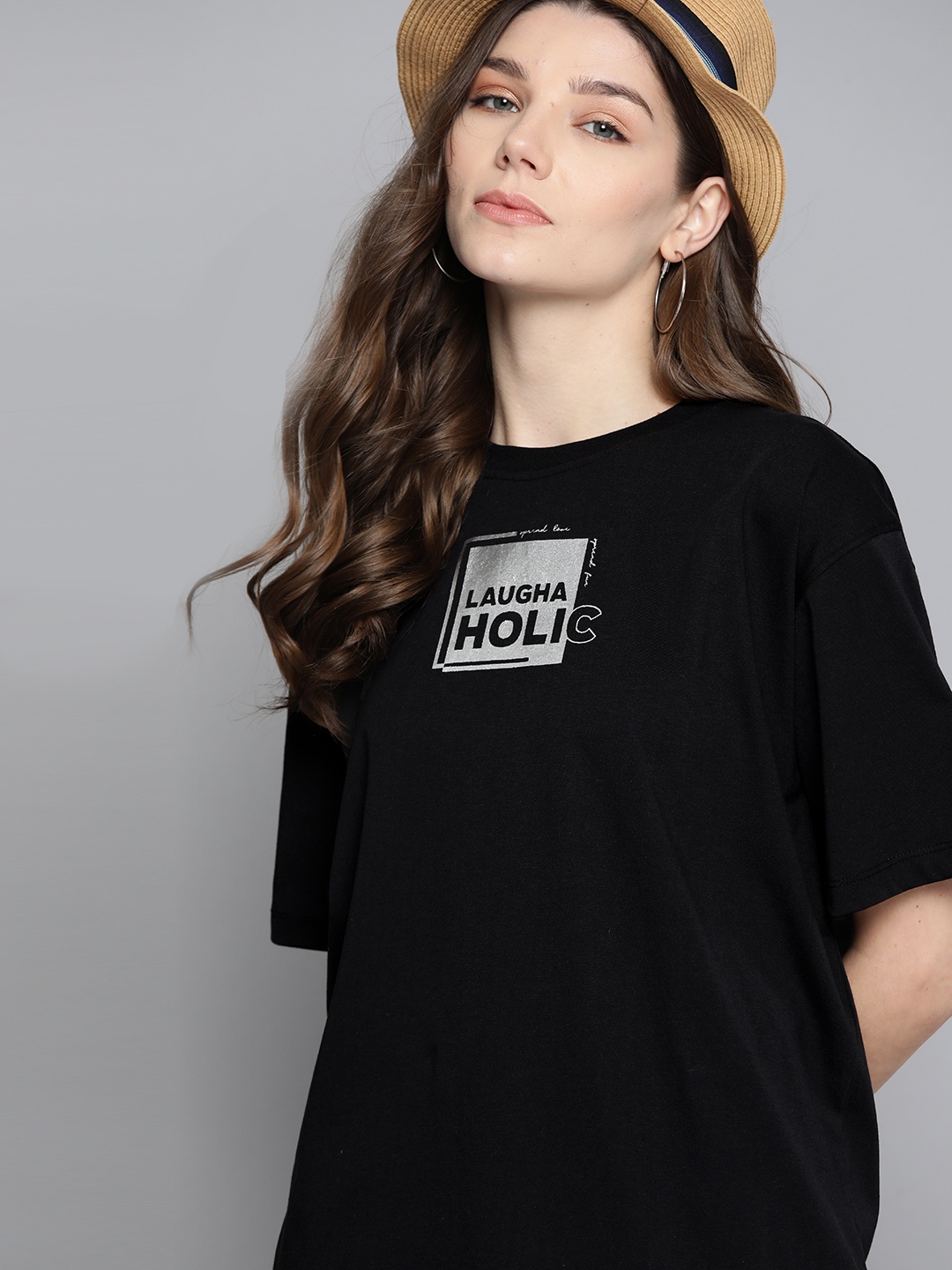 Kook N Keech Women Black Printed Detail Cotton Oversized Round Neck Oversized T-shirt
Kook N Keech Women Black Printed Detail Cotton Oversized Round Neck Oversized T-shirt
