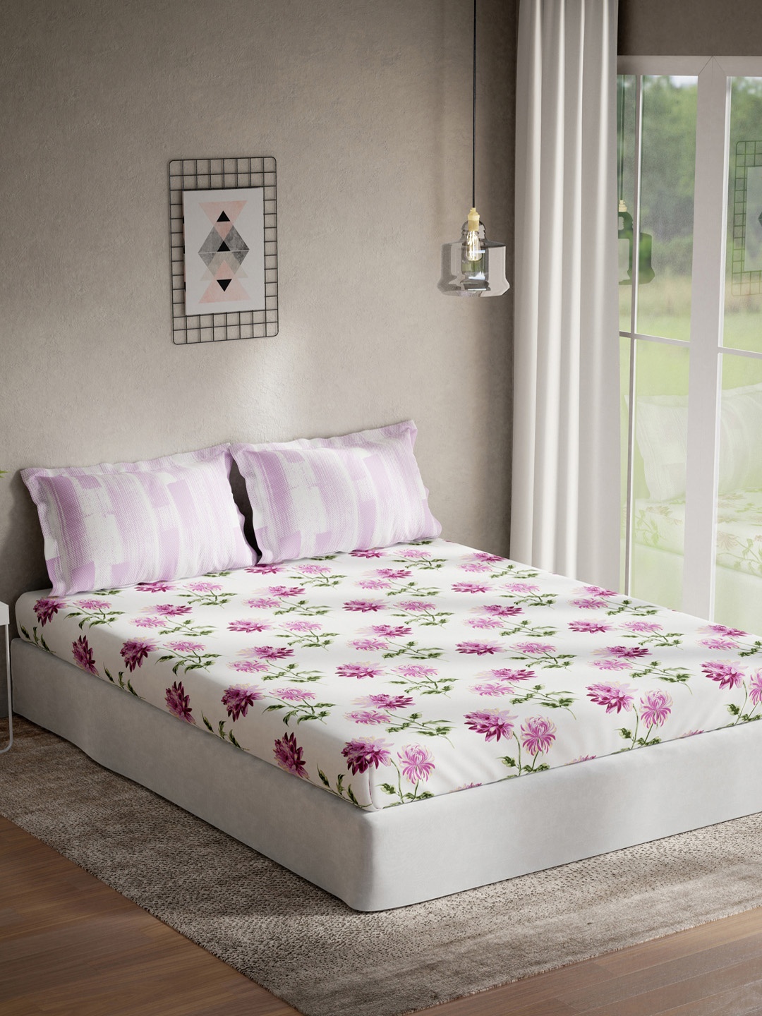 DDecor Pink & White Floral 144 TC Cotton 1 Extra Large Bedsheet with 2 Pillow Covers
DDecor Pink & White Floral 144 TC Cotton 1 Extra Large Bedsheet with 2 Pillow Covers