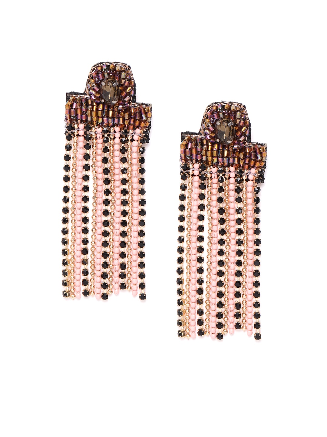 DIVA WALK EXCLUSIVE Pink & Black Beaded & TassDIVA WALK EXCLUSIVEd Contemporary Drop Earrings
DIVA WALK EXCLUSIVE Pink & Black Beaded & TassDIVA WALK EXCLUSIVEd Contemporary Drop Earrings