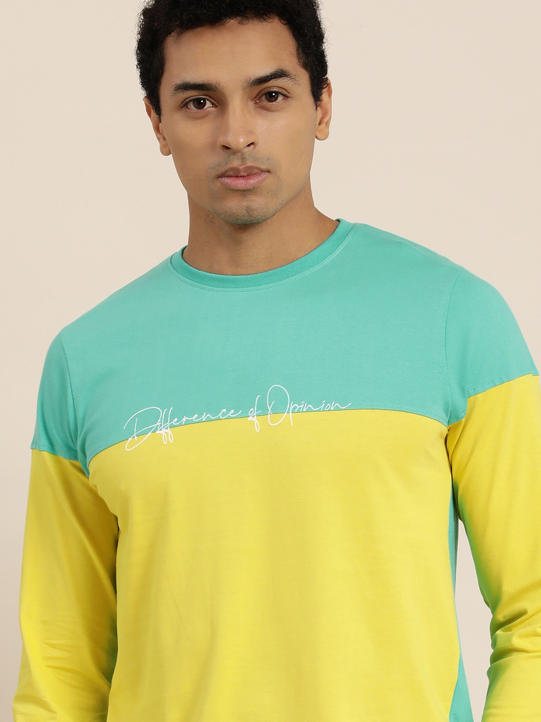 Difference of Opinion Men Sea Green Yellow Colourblocked Round Neck Pure Cotton T-shirt
Difference of Opinion Men Sea Green Yellow Colourblocked Round Neck Pure Cotton T-shirt