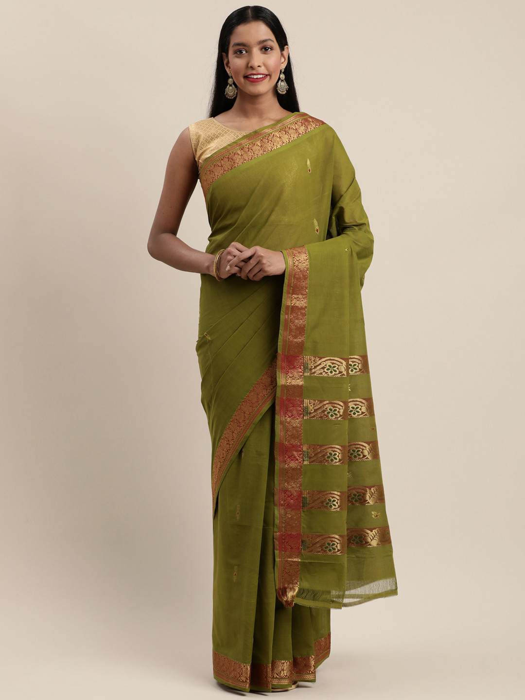 APCO Olive Green Woven Design Pure Cotton Sustainable Saree
APCO Olive Green Woven Design Pure Cotton Sustainable Saree