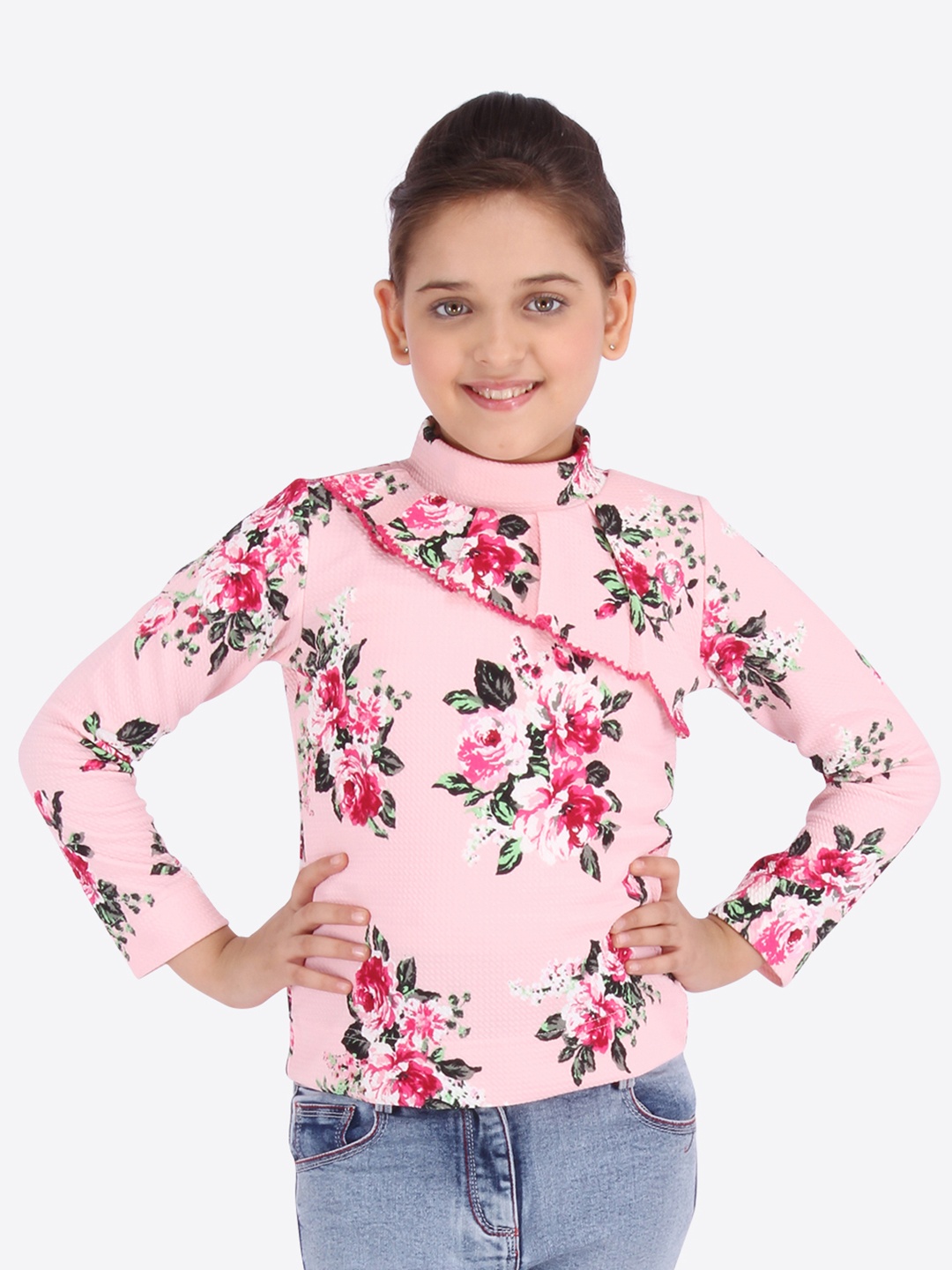 CUTECUMBER Girls Pink Printed Top