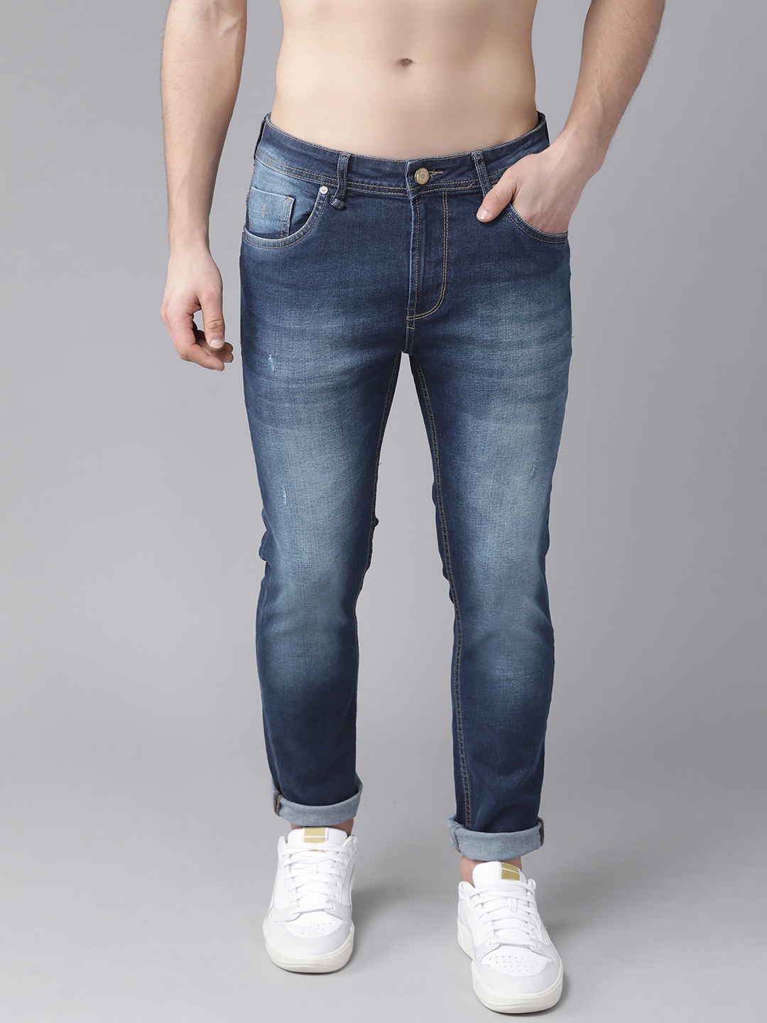 The Roadster Lifestyle Co Men Navy Blue Skinny Fit Mid-Rise Low Distressed Stretchable Jeans
The Roadster Lifestyle Co Men Navy Blue Skinny Fit Mid-Rise Low Distressed Stretchable Jeans
