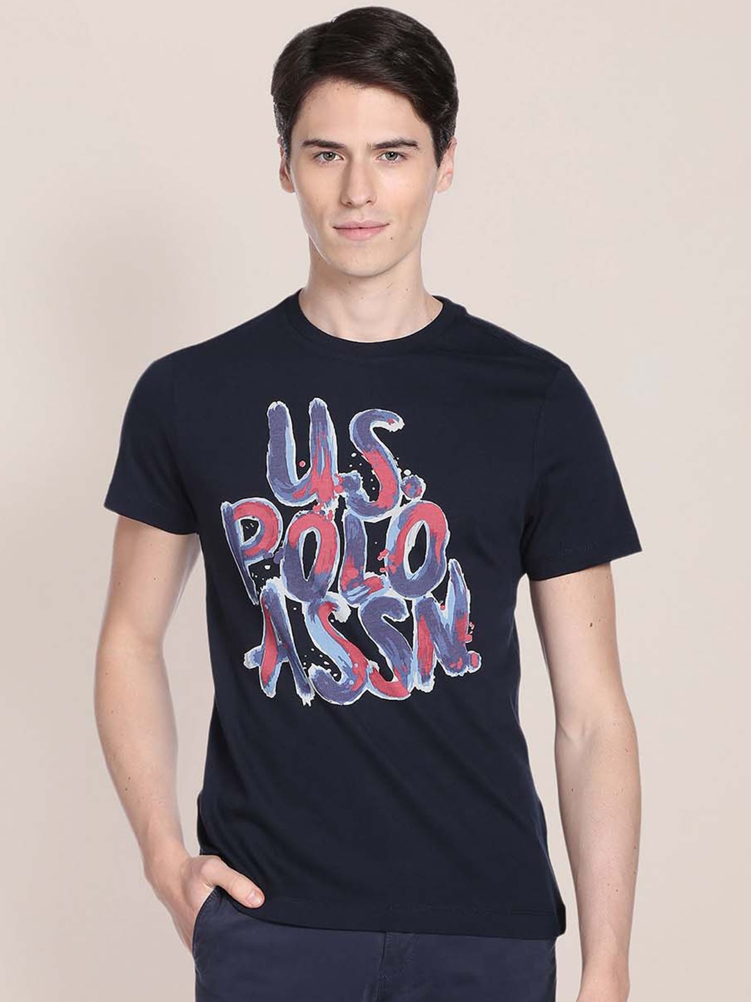 U.S. Polo Assn. Denim Co. Men Navy Blue Slim Fit Brand Logo Printed Round Neck Pure Cotton T-shirt
U.S. Polo Assn. Denim Co. Men Navy Blue Slim Fit Brand Logo Printed Round Neck Pure Cotton T-shirt
