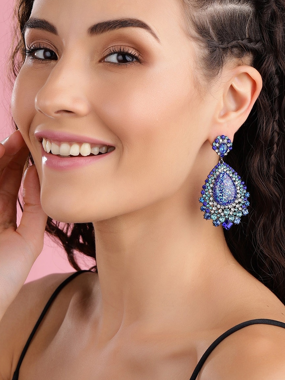 TOKYO TALKIES X rubans FASHION ACCESSORIES Blue Silver Plated Oxidised Oval Drop Earrings
TOKYO TALKIES X rubans FASHION ACCESSORIES Blue Silver Plated Oxidised Oval Drop Earrings