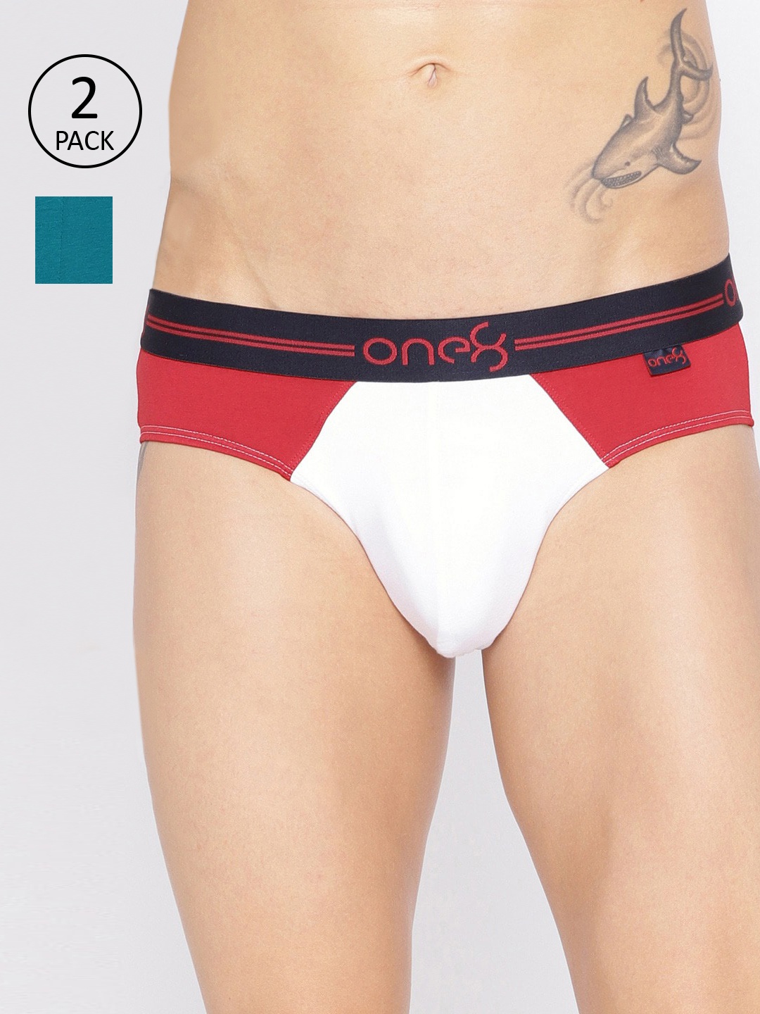 one8 by Virat Kohli Men Pack of 2 Colourblocked Premium Cotton Stretch Briefs 204, White
one8 by Virat Kohli Men Pack of 2 Colourblocked Premium Cotton Stretch Briefs 204, White