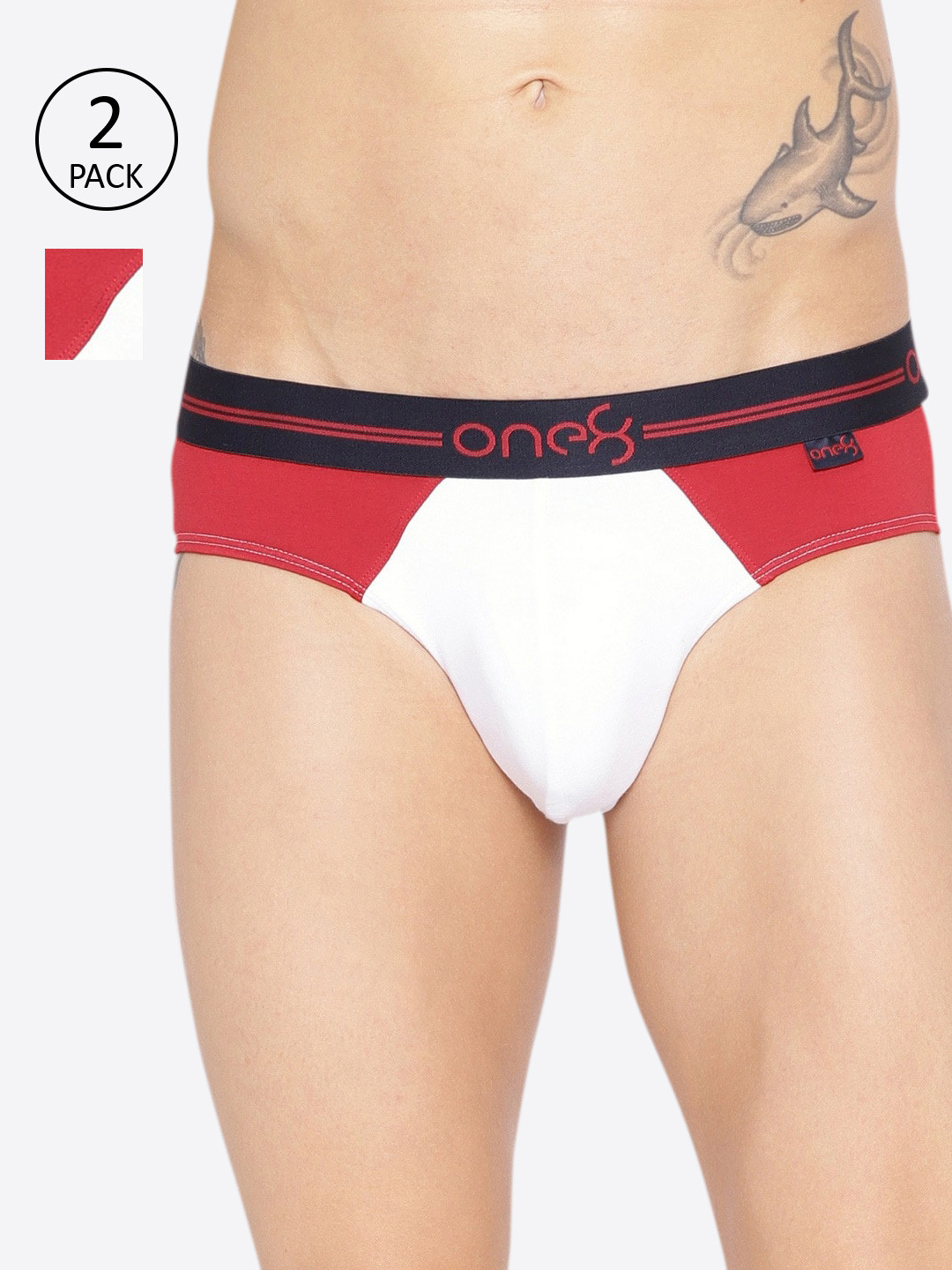 one8 by Virat Kohli Men Pack of 2 Colourblocked Premium Cotton Stretch Briefs 204, White
one8 by Virat Kohli Men Pack of 2 Colourblocked Premium Cotton Stretch Briefs 204, White