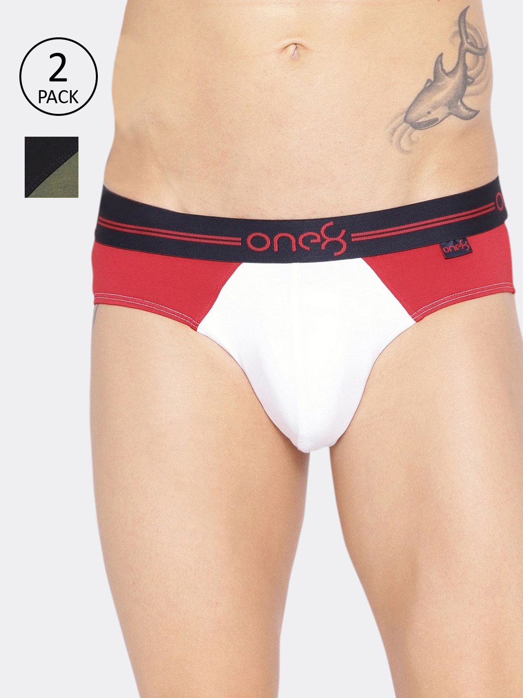 one8 by Virat Kohli Men Pack of 2 Colourblocked Premium Cotton Stretch Briefs 204, White
one8 by Virat Kohli Men Pack of 2 Colourblocked Premium Cotton Stretch Briefs 204, White
