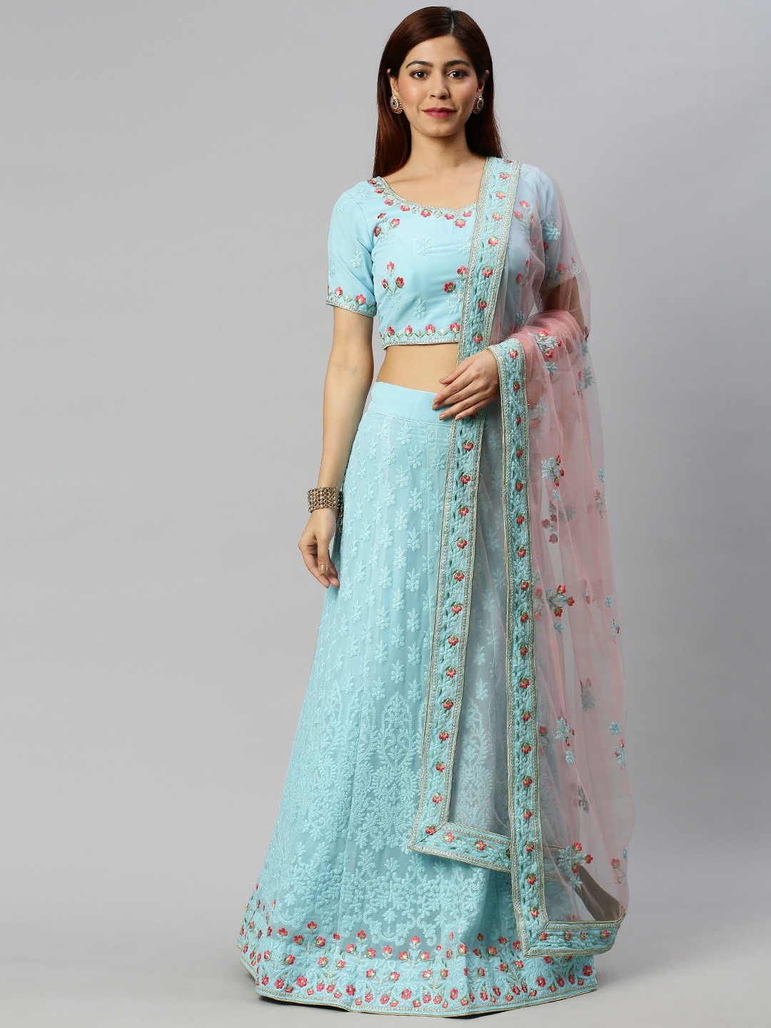 flaher BlueEmbroidered Semi-Stitched Lehenga & Unstitched Blouse with Dupatta, Blue
flaher BlueEmbroidered Semi-Stitched Lehenga & Unstitched Blouse with Dupatta, Blue