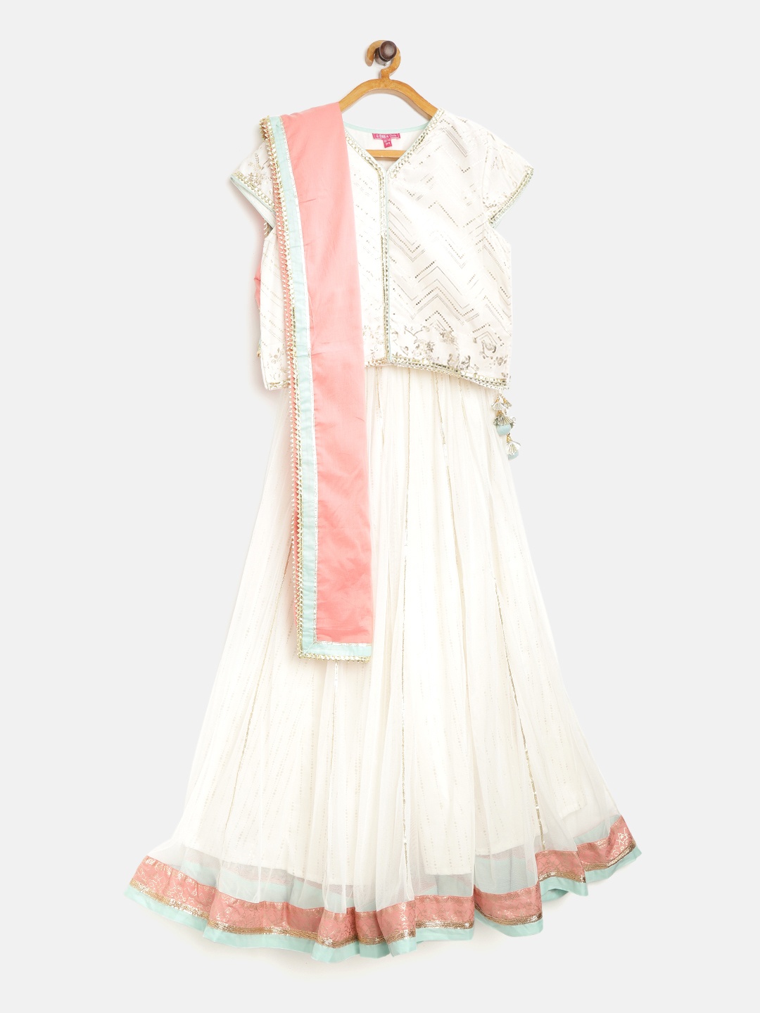 Biba Girls White & Golden Ready to Wear Printed Lehenga & Blouse with Dupatta, Off white
Biba Girls White & Golden Ready to Wear Printed Lehenga & Blouse with Dupatta, Off white