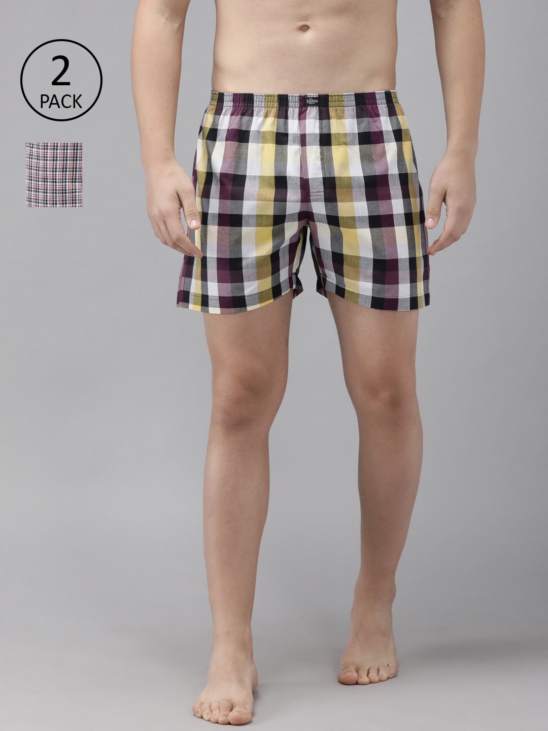 The Roadster Lifestyle Co Men Pack Of 2 Checked Pure Cotton Boxers RDST-BOX-2PP-007A, White
The Roadster Lifestyle Co Men Pack Of 2 Checked Pure Cotton Boxers RDST-BOX-2PP-007A, White