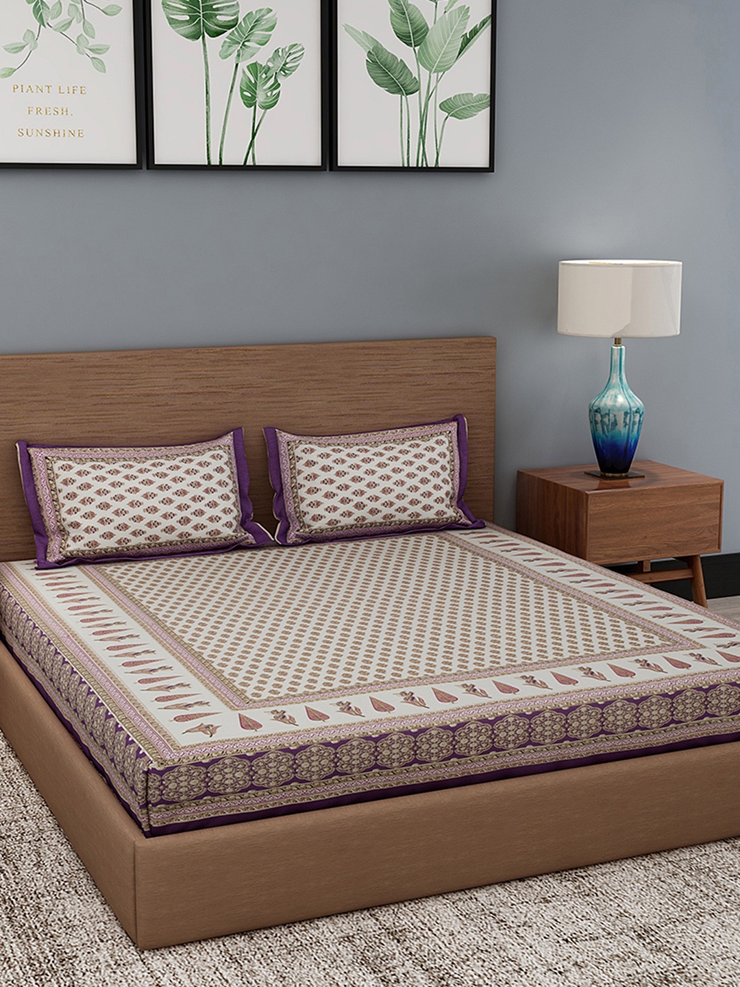 Gulaab Jaipur White & Brown Floral Printed 350 TC Cotton 1 Queen Bedsheet With 2 Pillow Covers
Gulaab Jaipur White & Brown Floral Printed 350 TC Cotton 1 Queen Bedsheet With 2 Pillow Covers
