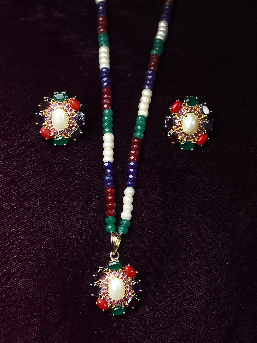 Adwitiya Collection 24 CT Gold Plated Multicolour High Quality Stone Studded Jewellery Set, Multi
Adwitiya Collection 24 CT Gold Plated Multicolour High Quality Stone Studded Jewellery Set, Multi