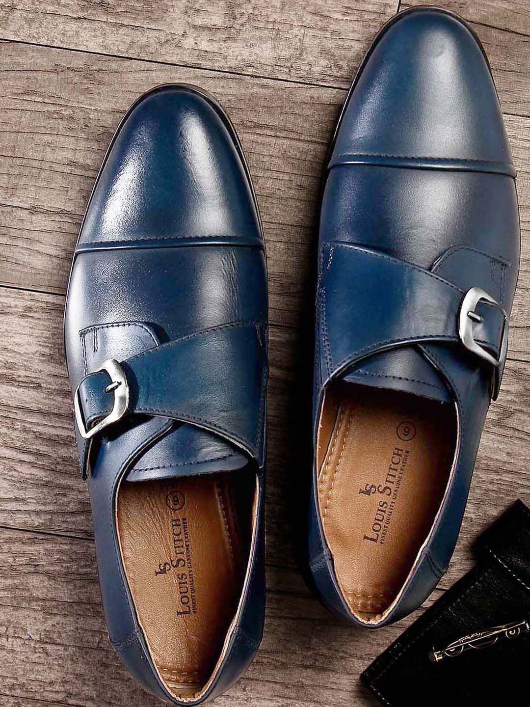 LOUIS STITCH Men Federal Blue Solid Genuine Italian Leather Formal Monk Strap Shoes
LOUIS STITCH Men Federal Blue Solid Genuine Italian Leather Formal Monk Strap Shoes