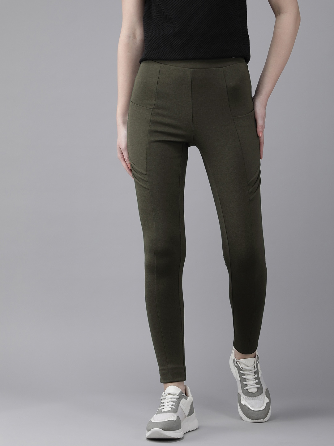 Van Heusen Athleisure Women Lead Solid 4 Way Stretch Functional Pocket Treggings, Olive
Van Heusen Athleisure Women Lead Solid 4 Way Stretch Functional Pocket Treggings, Olive