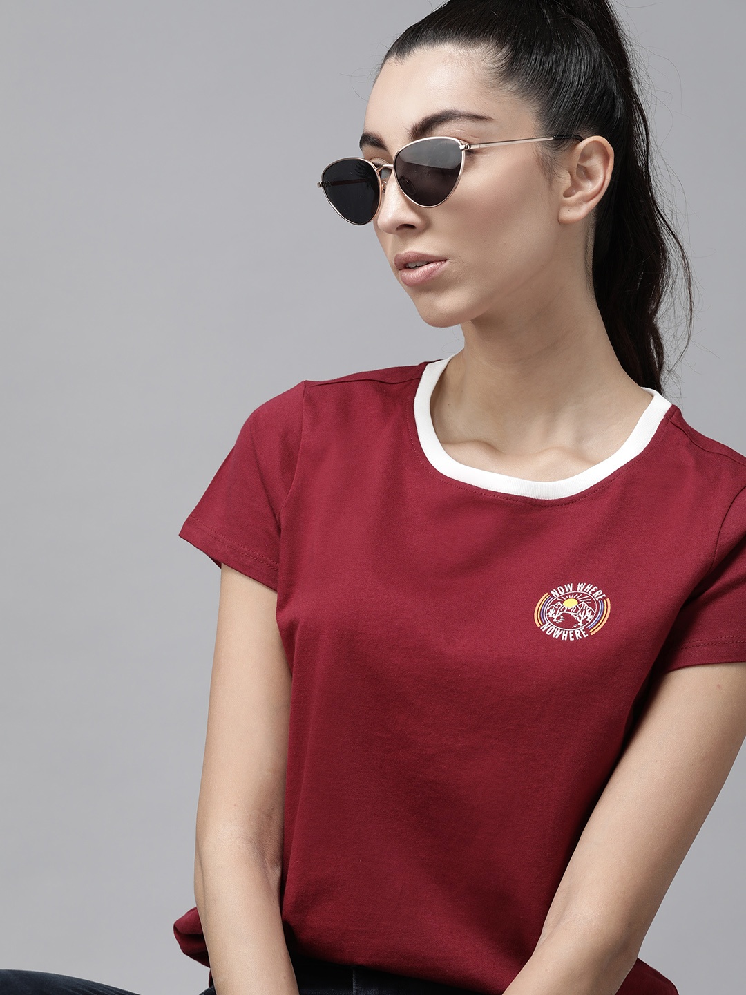 The Roadster Lifestyle Co Women Burgundy Pure Cotton Solid Round Neck Pure Cotton T-shirt
The Roadster Lifestyle Co Women Burgundy Pure Cotton Solid Round Neck Pure Cotton T-shirt
