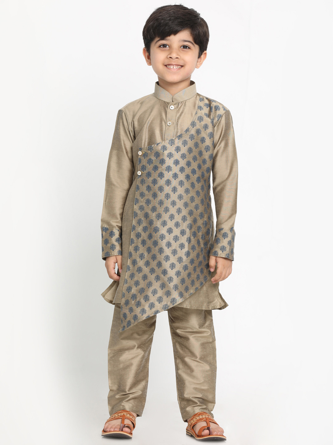 JBN Creation Boys Beige & Navy Blue Printed Kurta with Pyjamas
JBN Creation Boys Beige & Navy Blue Printed Kurta with Pyjamas