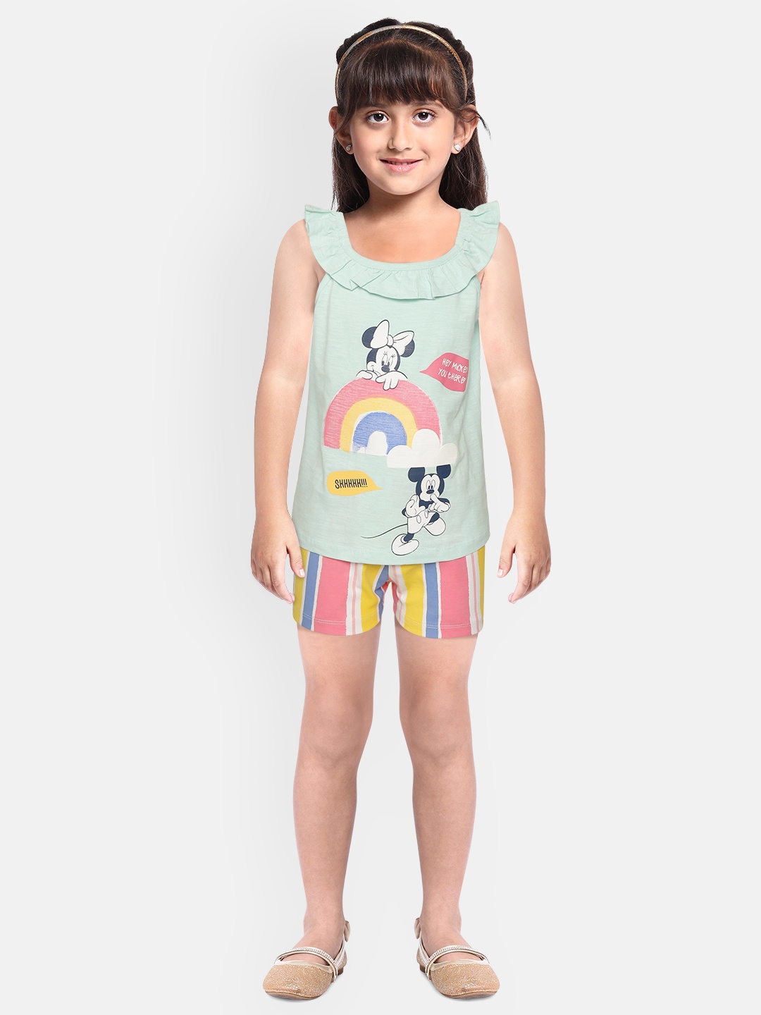 YK Disney Girls Blue & Yellow Pure Cotton Mickey & Minnie Mouse Print Top with Shorts
YK Disney Girls Blue & Yellow Pure Cotton Mickey & Minnie Mouse Print Top with Shorts