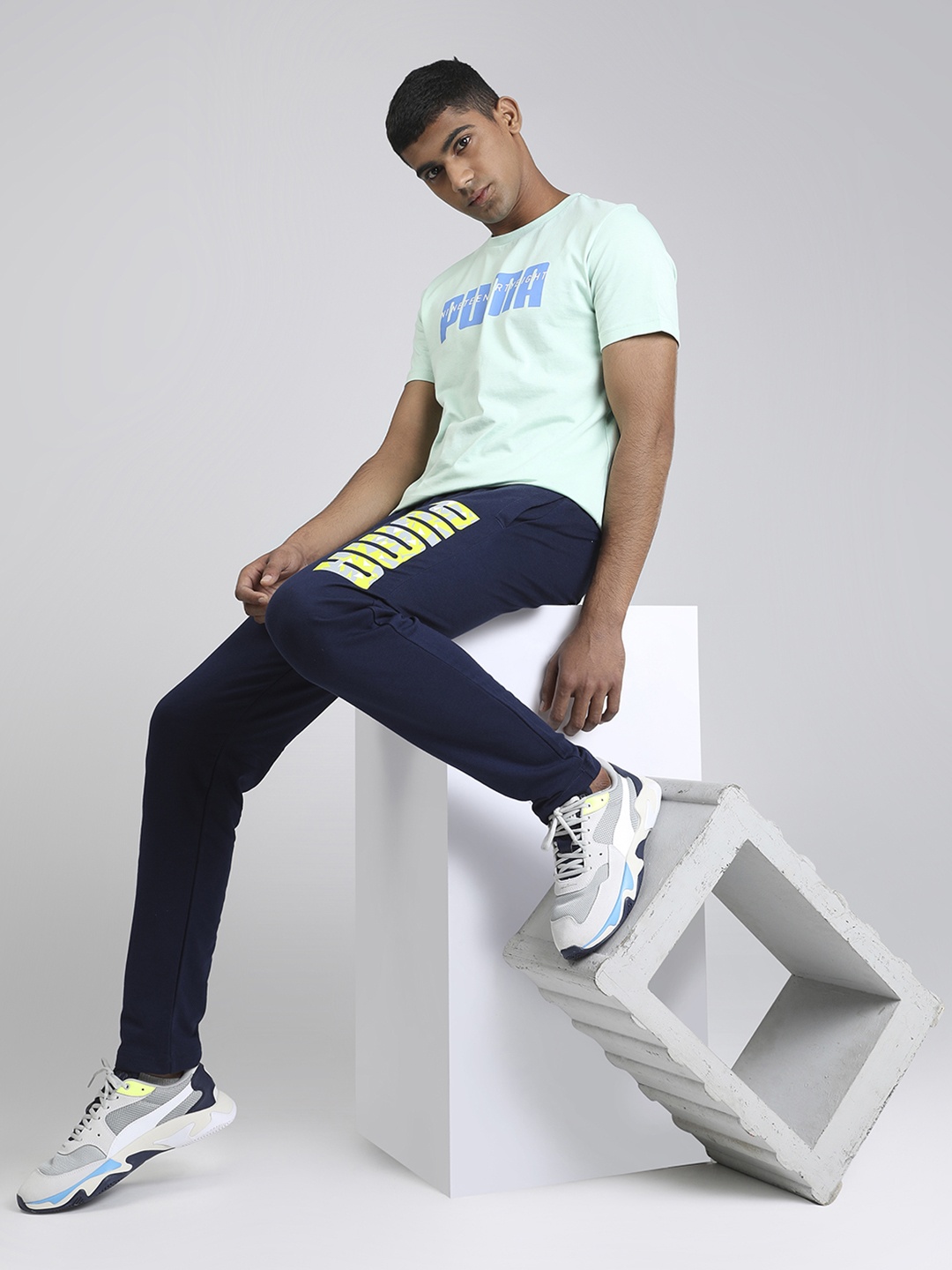 Puma Men Green Printed Round Neck PUMA 1948 Graphic Tee
