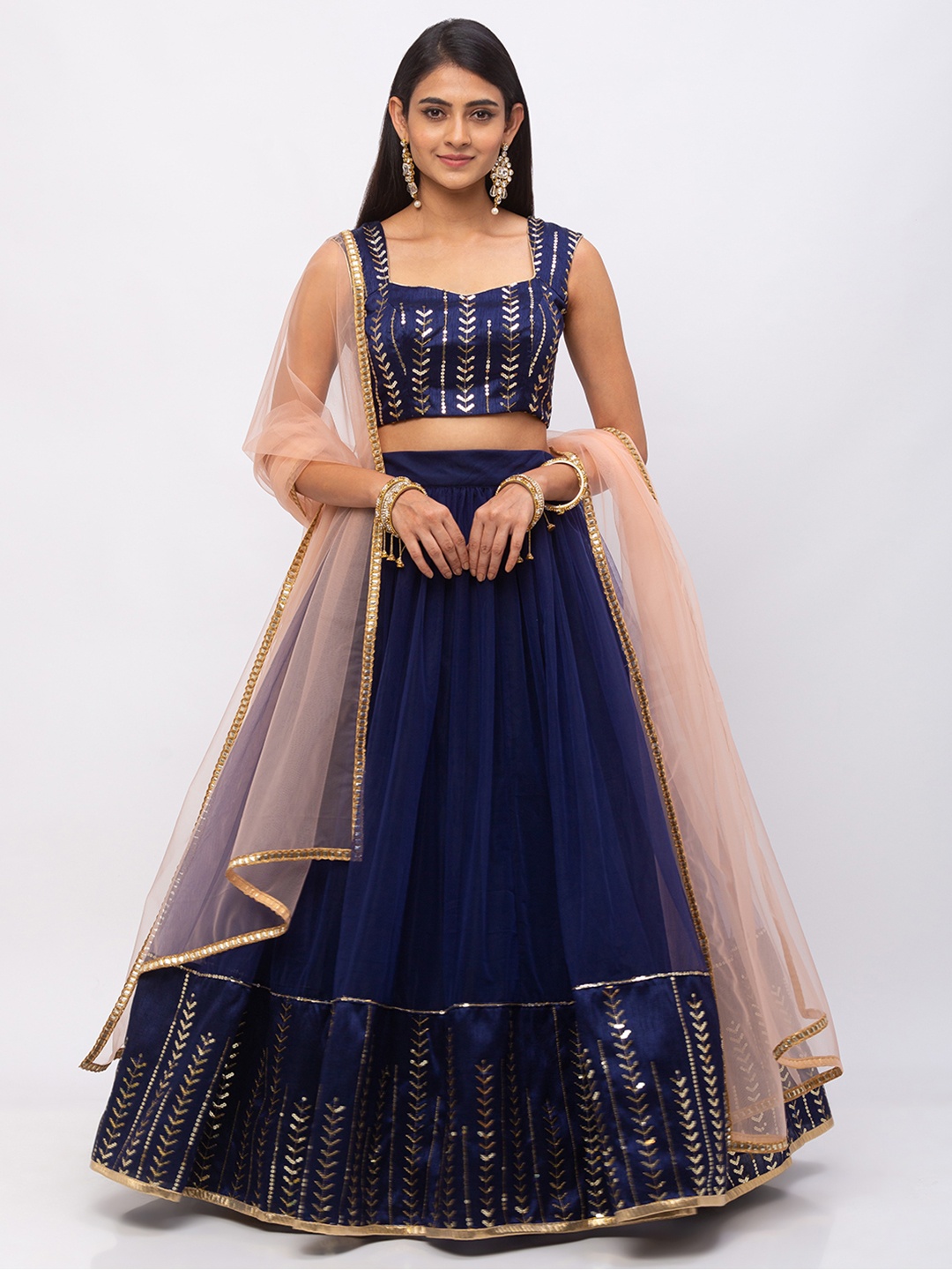 6Y COLLECTIVE Women Navy & Pink Sequin Embroidered Ready to Wear Net Lehenga & Unstitched Choli with Dupatta, Navy blue
6Y COLLECTIVE Women Navy & Pink Sequin Embroidered Ready to Wear Net Lehenga & Unstitched Choli with Dupatta, Navy blue