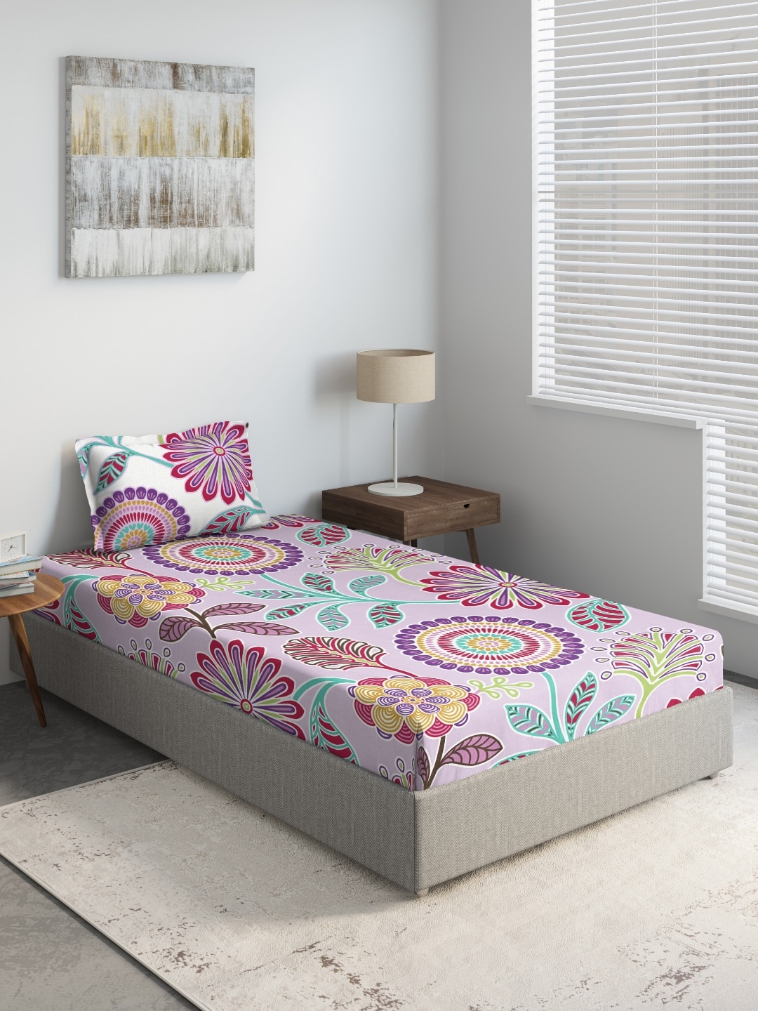 DDecor Unisex Kids Purple & Red Floral Printed 140 TC Cotton Single Bedsheet With 1 Pillow Cover
DDecor Unisex Kids Purple & Red Floral Printed 140 TC Cotton Single Bedsheet With 1 Pillow Cover