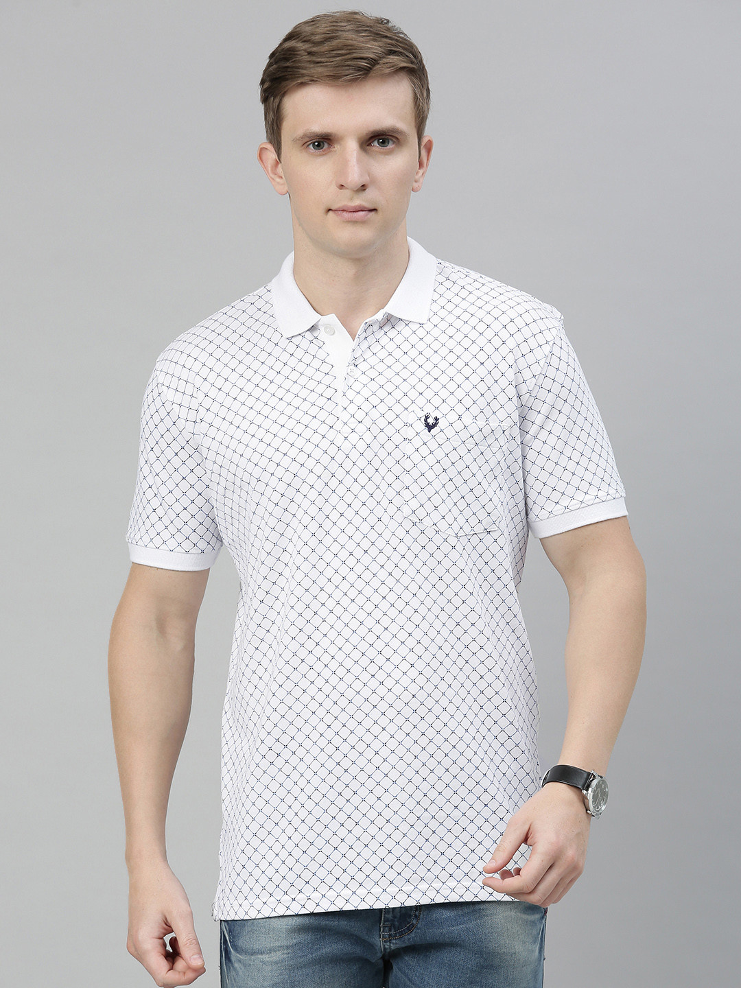 Allen Solly Men White Blue Printed Polo Collar Pure Cotton T-shirt
Allen Solly Men White Blue Printed Polo Collar Pure Cotton T-shirt