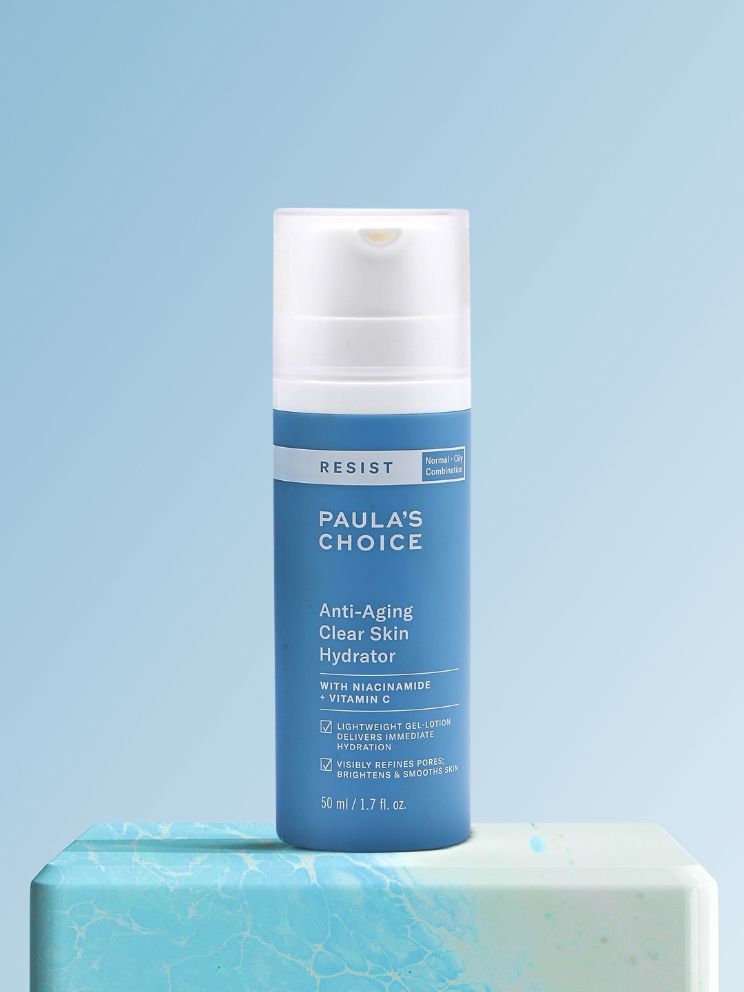 Paulas Choice Resist Anti-Aging Clear Skin Hydrator Moisturizer With Niacinamide - 50 ml, Blue
Paulas Choice Resist Anti-Aging Clear Skin Hydrator Moisturizer With Niacinamide - 50 ml, Blue