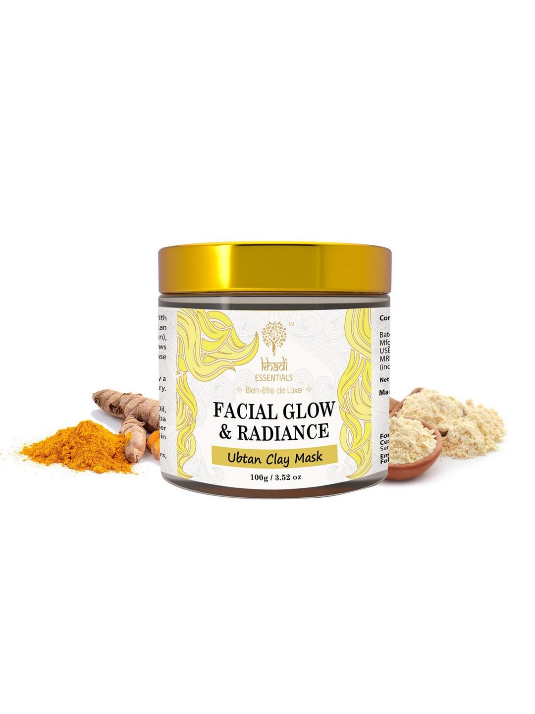 Khadi Essentials Ubtan Clay Mask Facial Glow & Anti Tan with Haldi & Chandan SLS Free, Yellow
Khadi Essentials Ubtan Clay Mask Facial Glow & Anti Tan with Haldi & Chandan SLS Free, Yellow