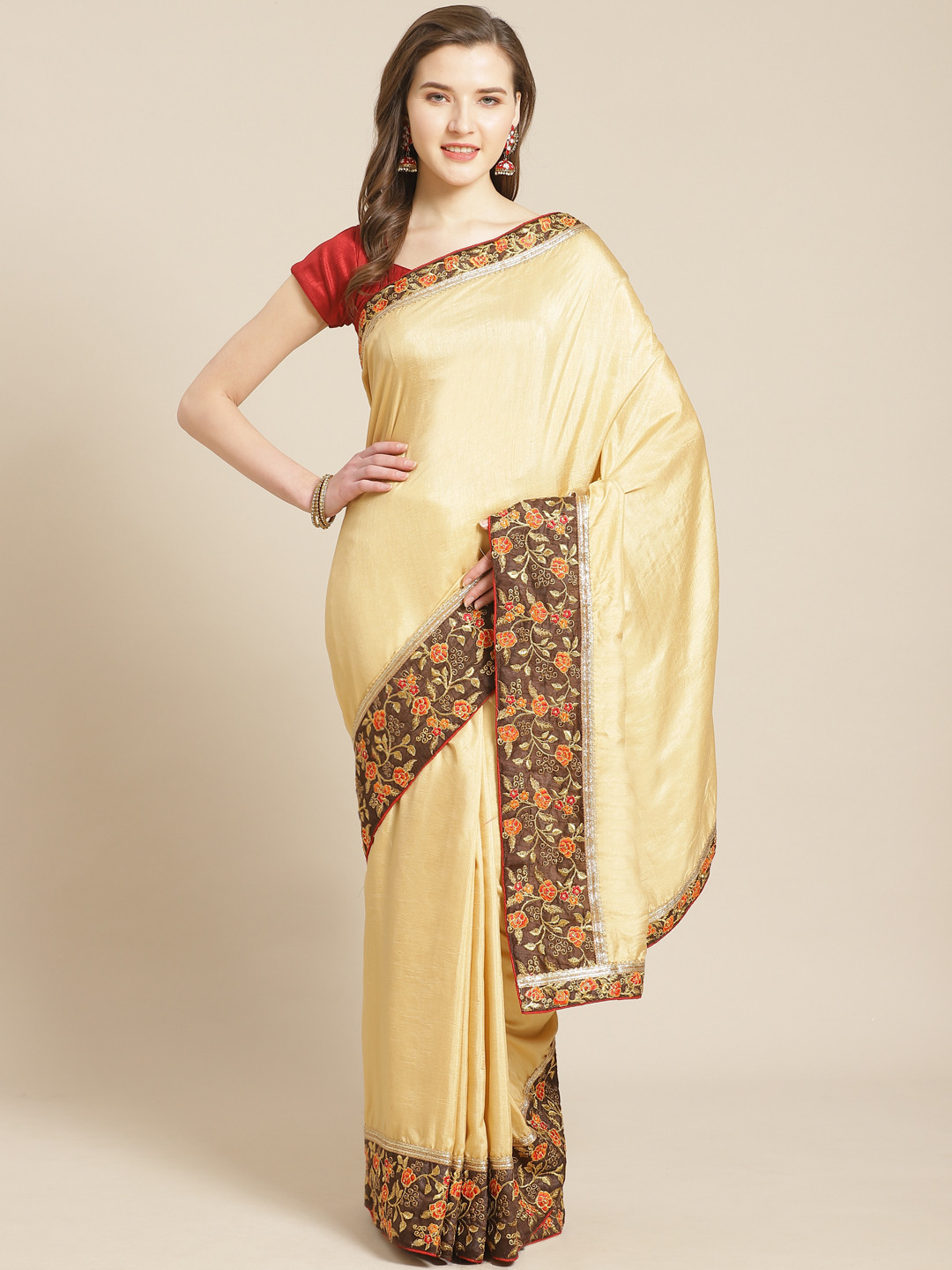 Kalista Beige Solid Saree
Kalista Beige Solid Saree
