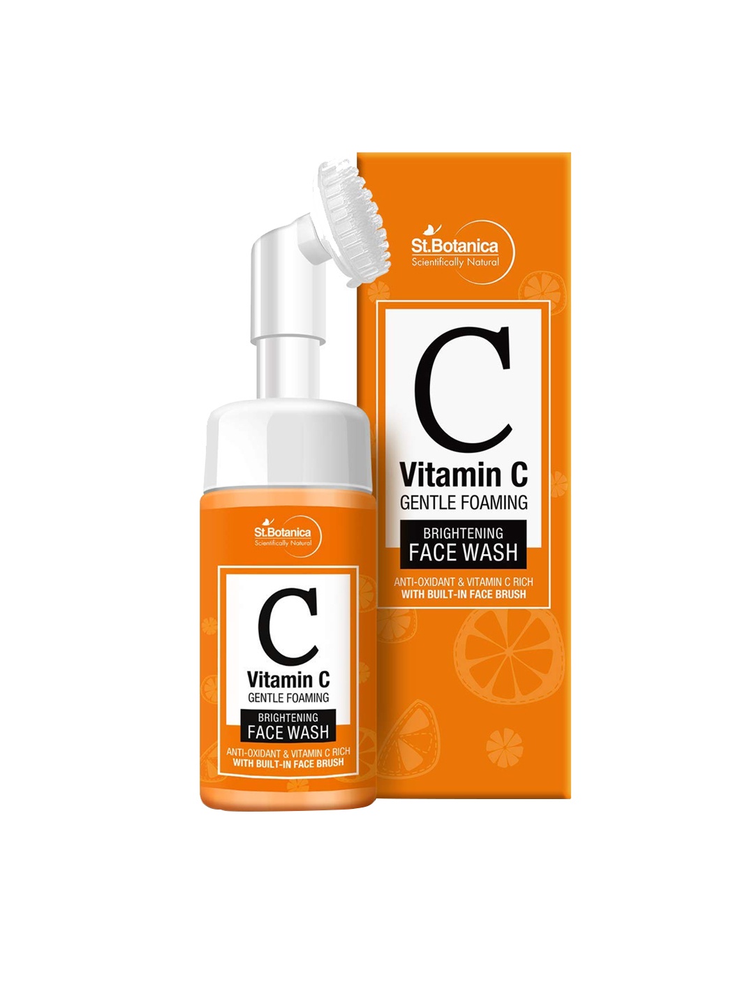 StBotanica Pack of 2 Vitamin C Brightening Foaming Face Wash with Built in Brush 120 ml, Orange
StBotanica Pack of 2 Vitamin C Brightening Foaming Face Wash with Built in Brush 120 ml, Orange