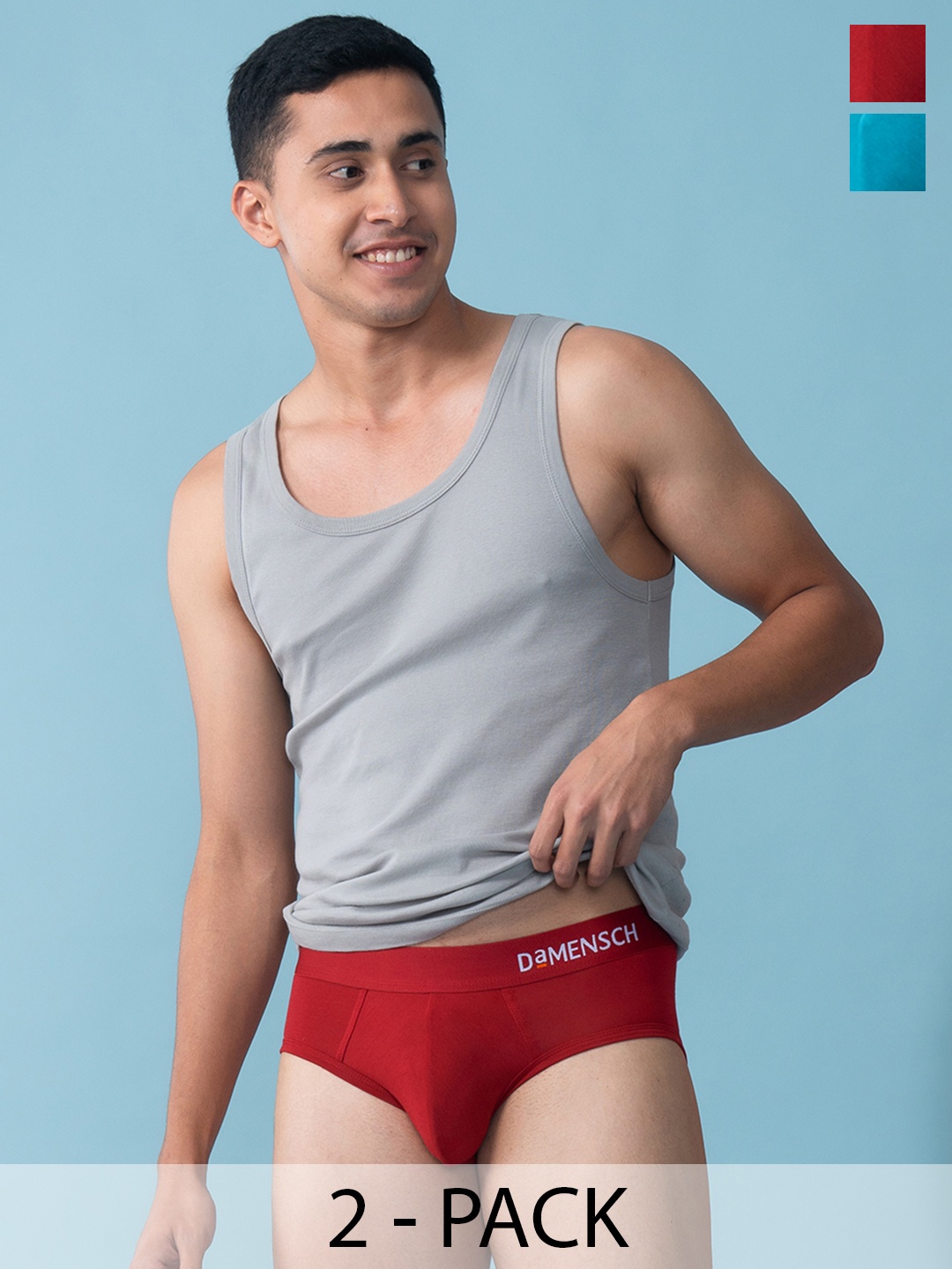 DaMENSCH Pack of 2 DEO-SOFT Solid Premium Egyptian Cotton-Modal Blend Briefs, Assorted
DaMENSCH Pack of 2 DEO-SOFT Solid Premium Egyptian Cotton-Modal Blend Briefs, Assorted