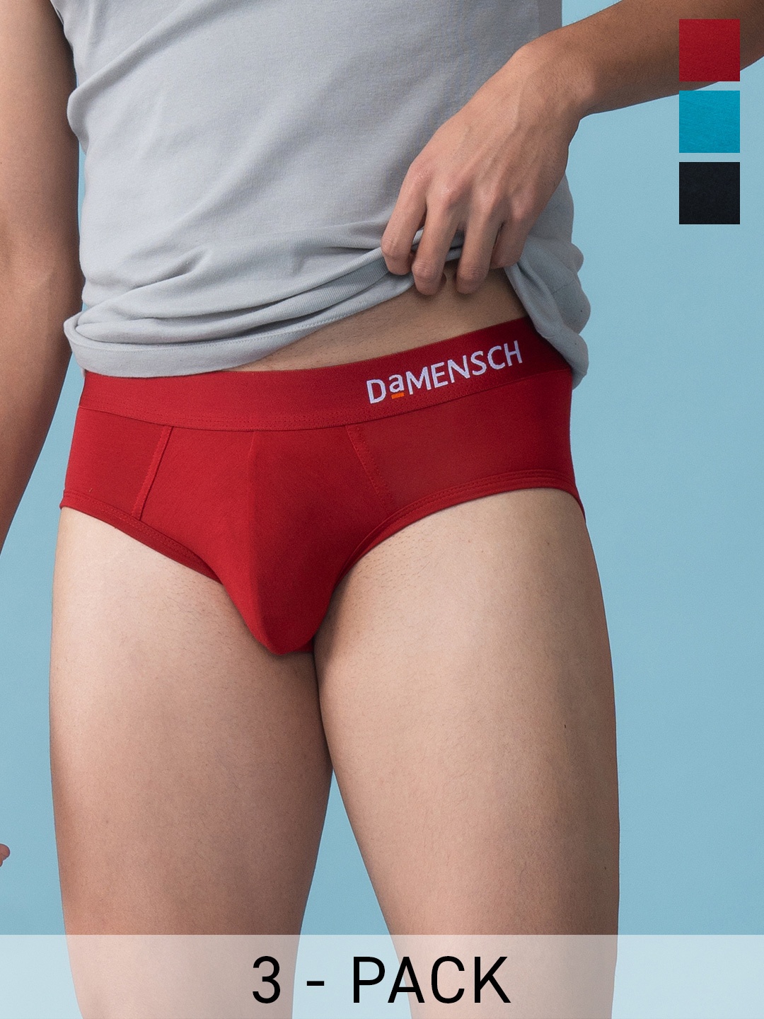 DaMENSCH Pack of 3 DEO-SOFT Solid Premium Egyptian Cotton-Modal Blend Briefs, Assorted
DaMENSCH Pack of 3 DEO-SOFT Solid Premium Egyptian Cotton-Modal Blend Briefs, Assorted