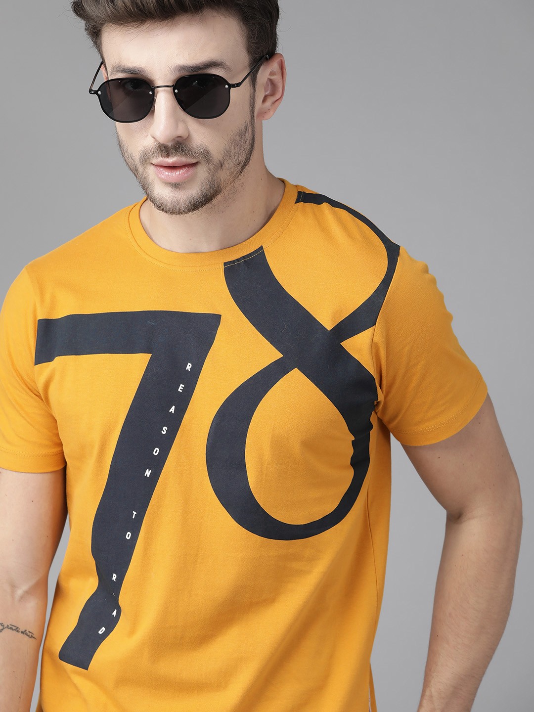 The Roadster Lifestyle Co Men Mustard Yellow Pure Cotton Printed Round Neck Pure Cotton T-shirt
The Roadster Lifestyle Co Men Mustard Yellow Pure Cotton Printed Round Neck Pure Cotton T-shirt