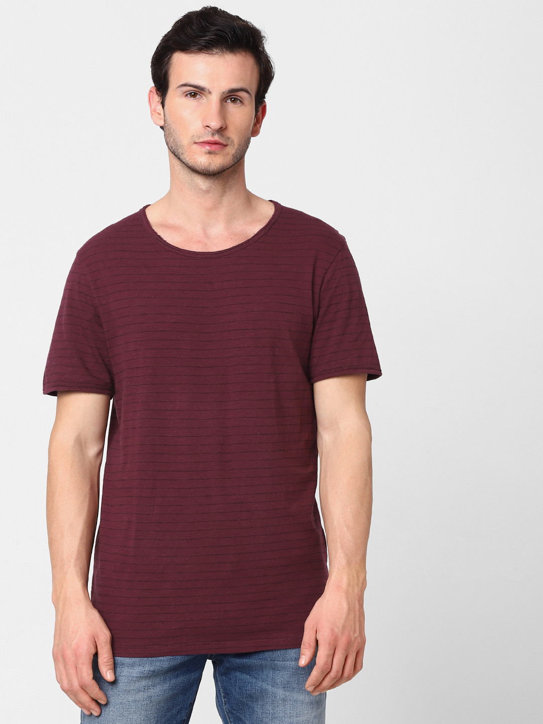 SELECTED Men Maroon & Black Striped Round Neck T-shirt
SELECTED Men Maroon & Black Striped Round Neck T-shirt