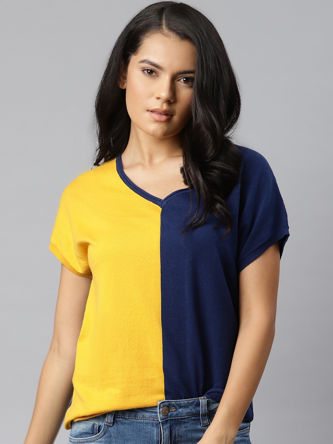 The Roadster Lifestyle Co Yellow & Navy Blue Colourblocked Extended Sleeves Regular Top
The Roadster Lifestyle Co Yellow & Navy Blue Colourblocked Extended Sleeves Regular Top