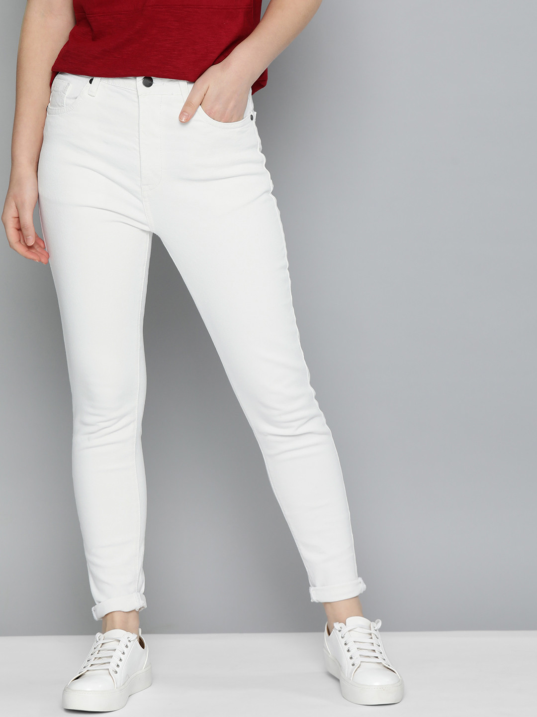 Mast & Harbour Women White Super Skinny Fit High-Rise Clean Look Stretchable Jeans
Mast & Harbour Women White Super Skinny Fit High-Rise Clean Look Stretchable Jeans