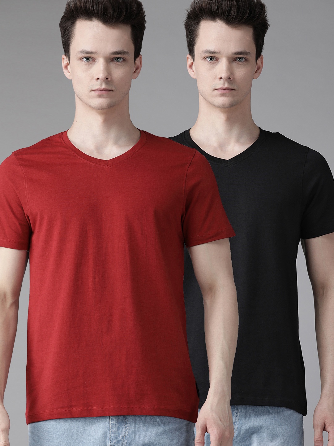 The Roadster Lifestyle Co Men Pack Of Two Solid Pure Cotton V-Neck Pure Cotton T-shirts, Black
The Roadster Lifestyle Co Men Pack Of Two Solid Pure Cotton V-Neck Pure Cotton T-shirts, Black