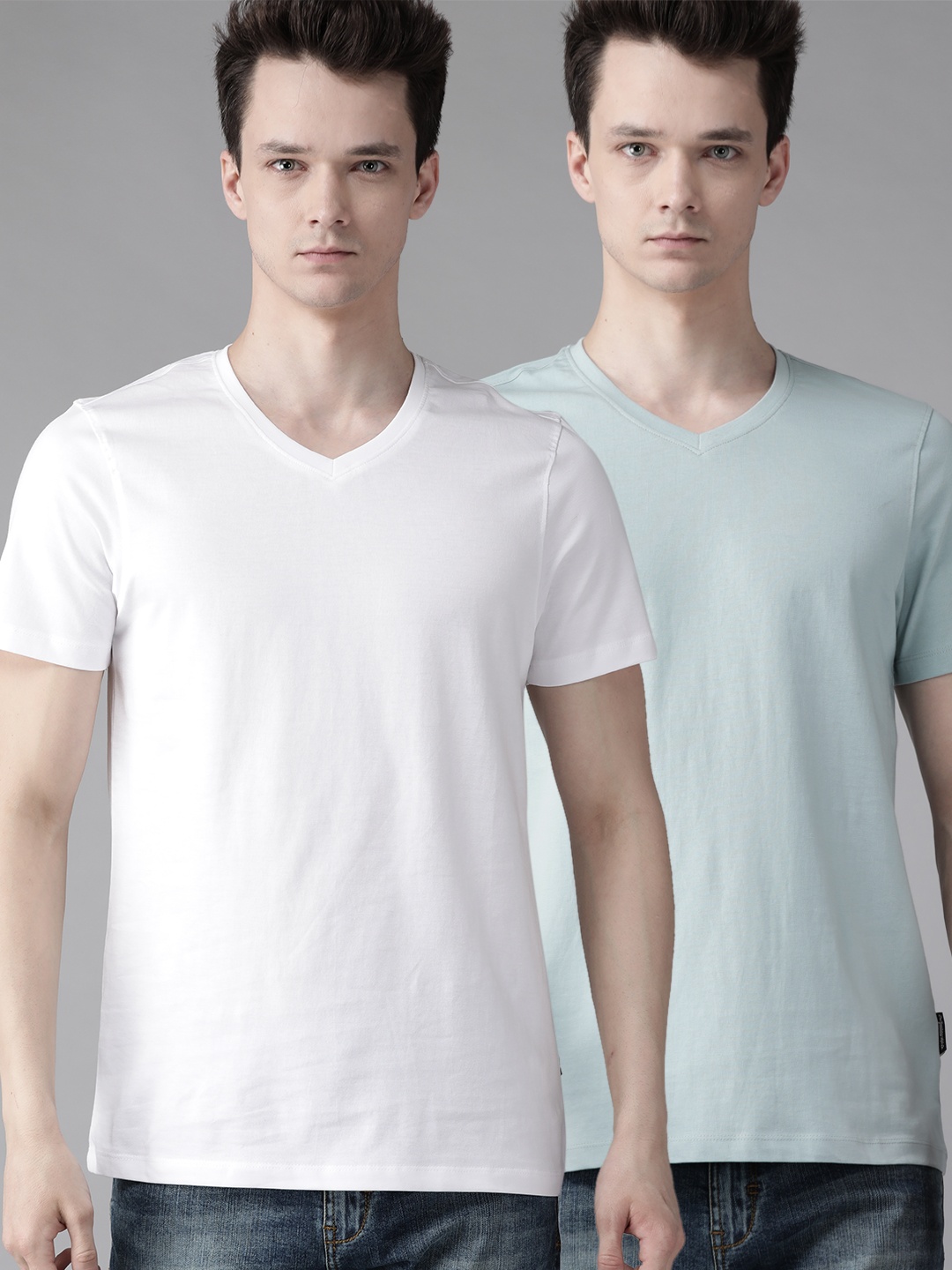 The Roadster Lifestyle Co Men Pack Of Two Solid Pure Cotton V-Neck Pure Cotton T-shirts, White
The Roadster Lifestyle Co Men Pack Of Two Solid Pure Cotton V-Neck Pure Cotton T-shirts, White