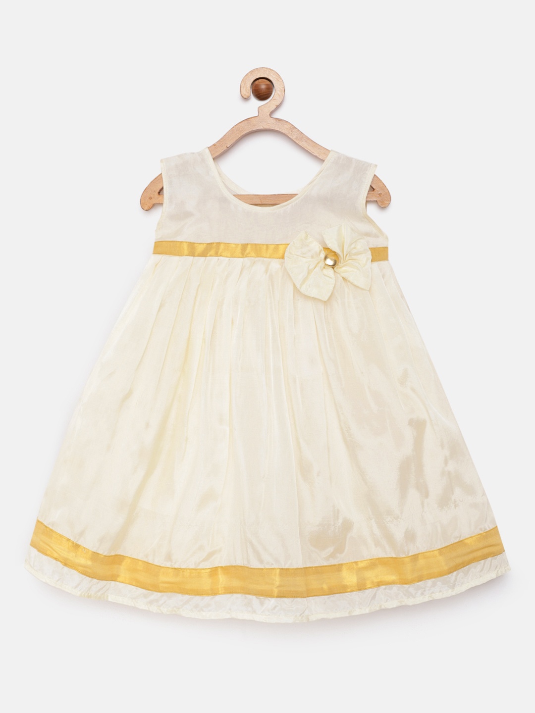 Kanakadara Girls Off-White Solid Kerala Art Silk Onam Special Collection Pattu Pavadai Empire Dress
Kanakadara Girls Off-White Solid Kerala Art Silk Onam Special Collection Pattu Pavadai Empire Dress
