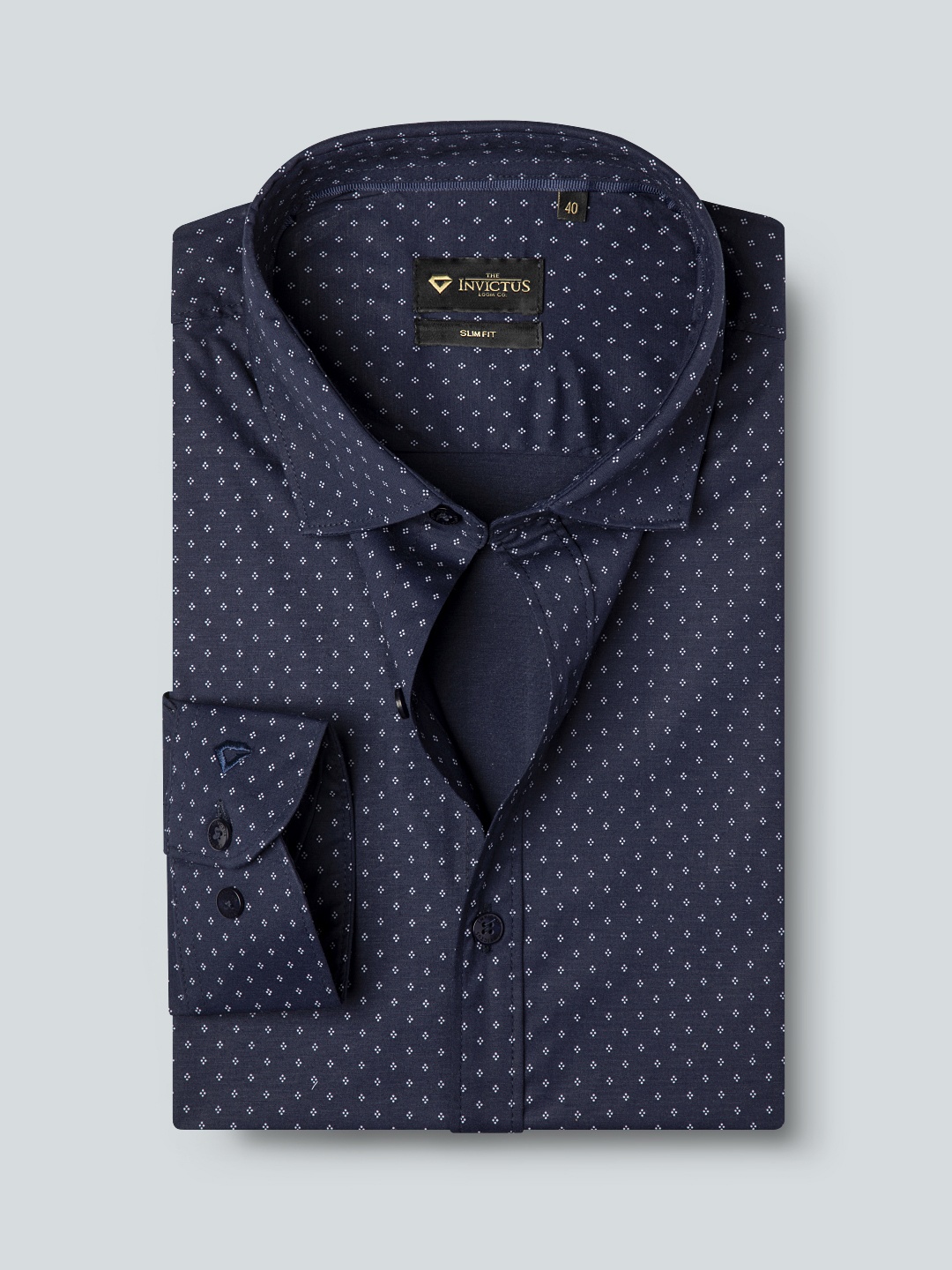 INVICTUS Men Easy Care Navy Blue & White Pure Cotton Printed Sustainable Formal Shirt
INVICTUS Men Easy Care Navy Blue & White Pure Cotton Printed Sustainable Formal Shirt