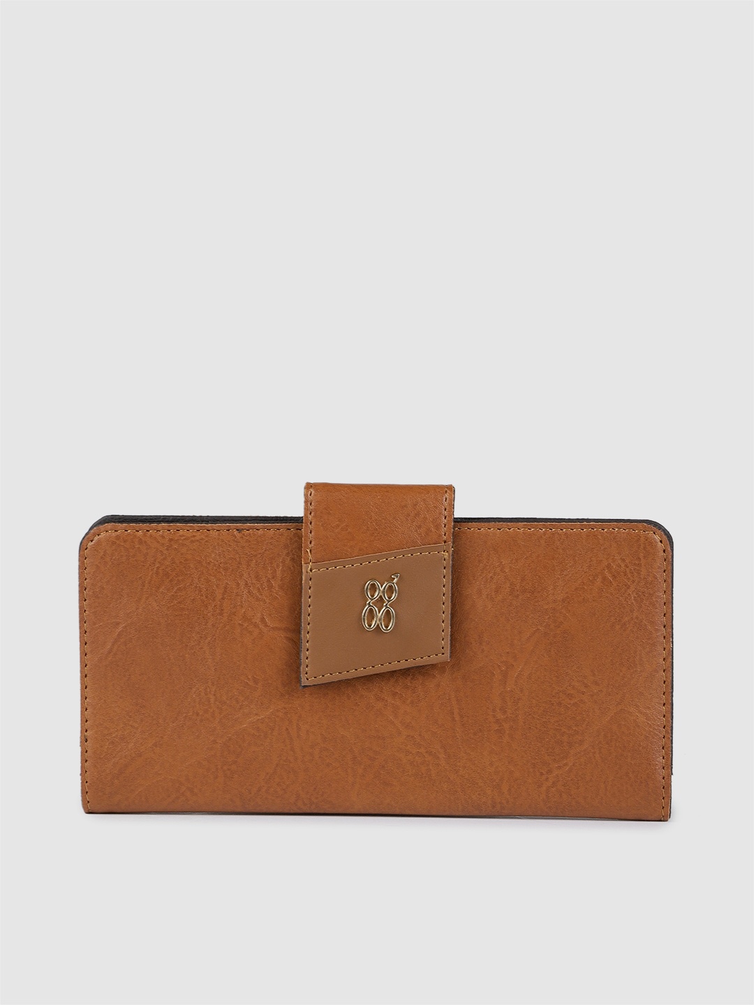 Baggit Women Tan Brown Solid Two Fold Wallet
