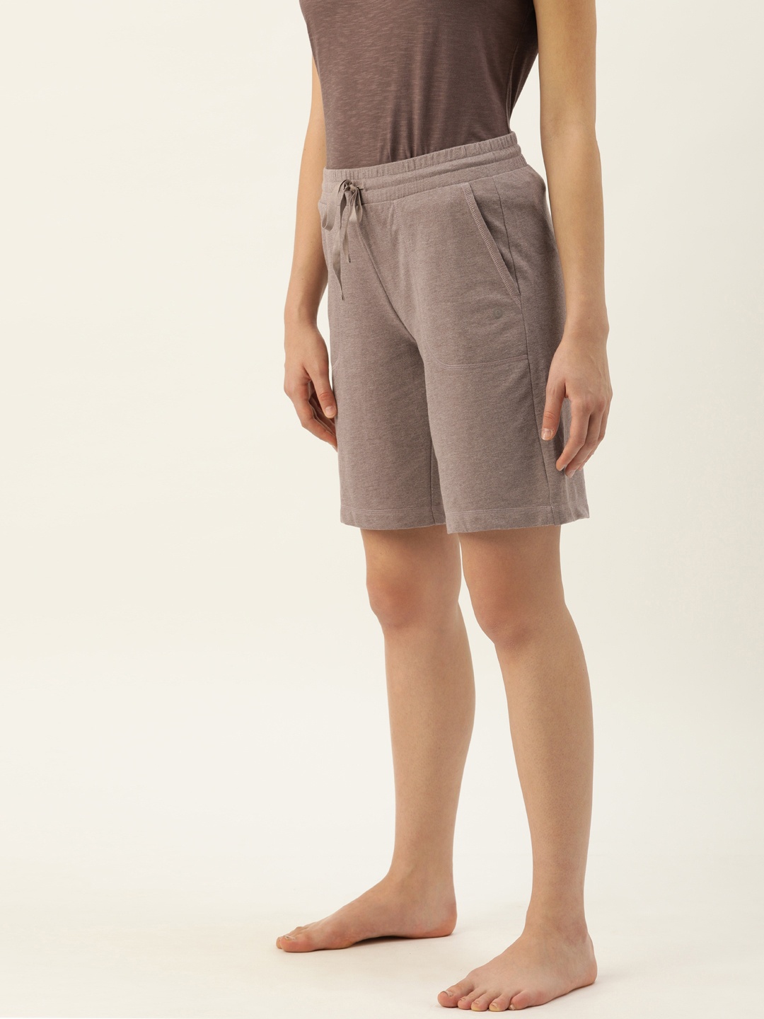 Enamor E080 Mid-Rise Cotton Bermuda Shorts for Women with Side Pockets and Drawstring, Beige
Enamor E080 Mid-Rise Cotton Bermuda Shorts for Women with Side Pockets and Drawstring, Beige