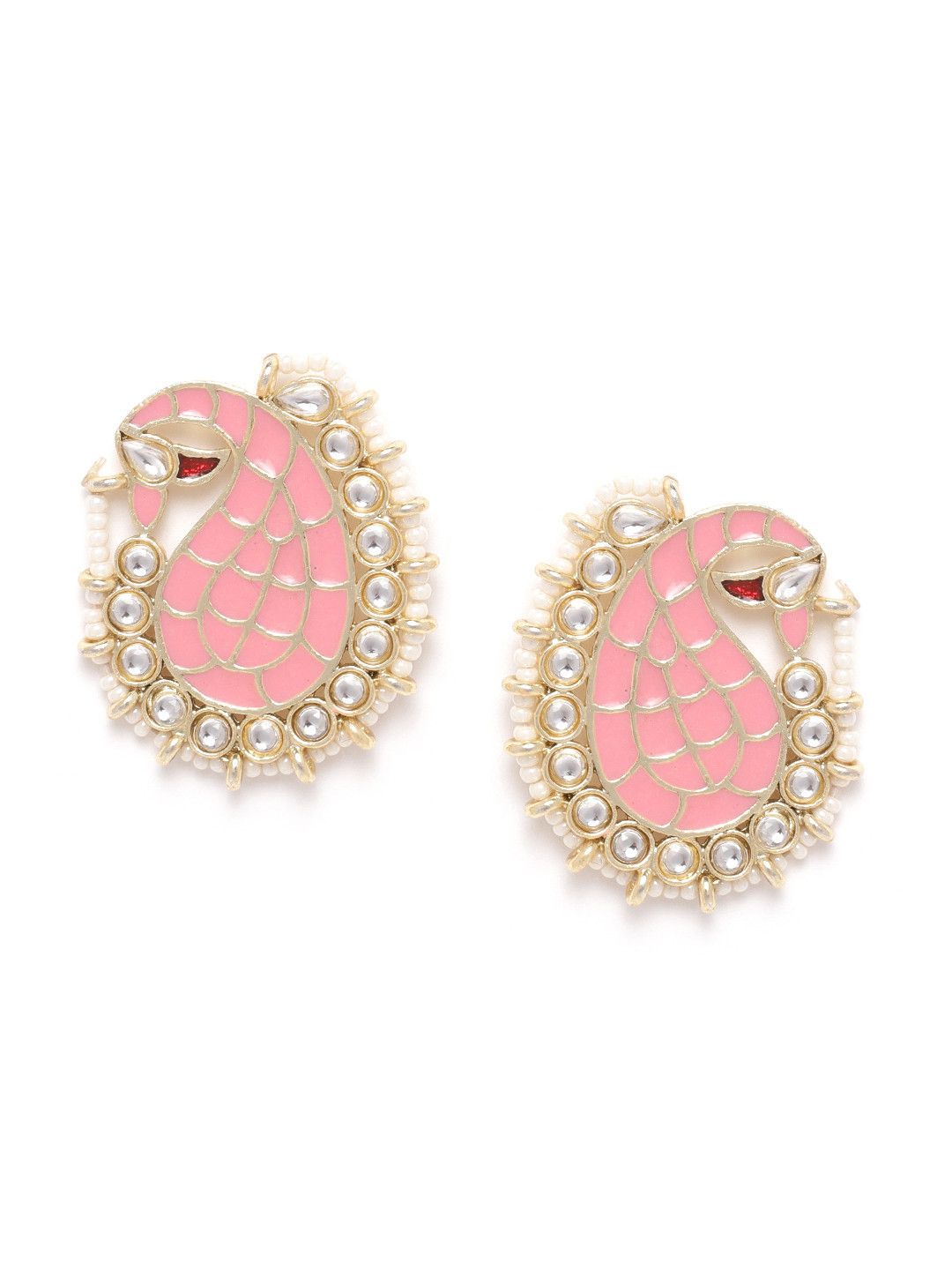 Melani Borsa Pink Gold-Plated Kundan & Beaded Handcrafted Paisley Shaped Drop Earrings
Melani Borsa Pink Gold-Plated Kundan & Beaded Handcrafted Paisley Shaped Drop Earrings