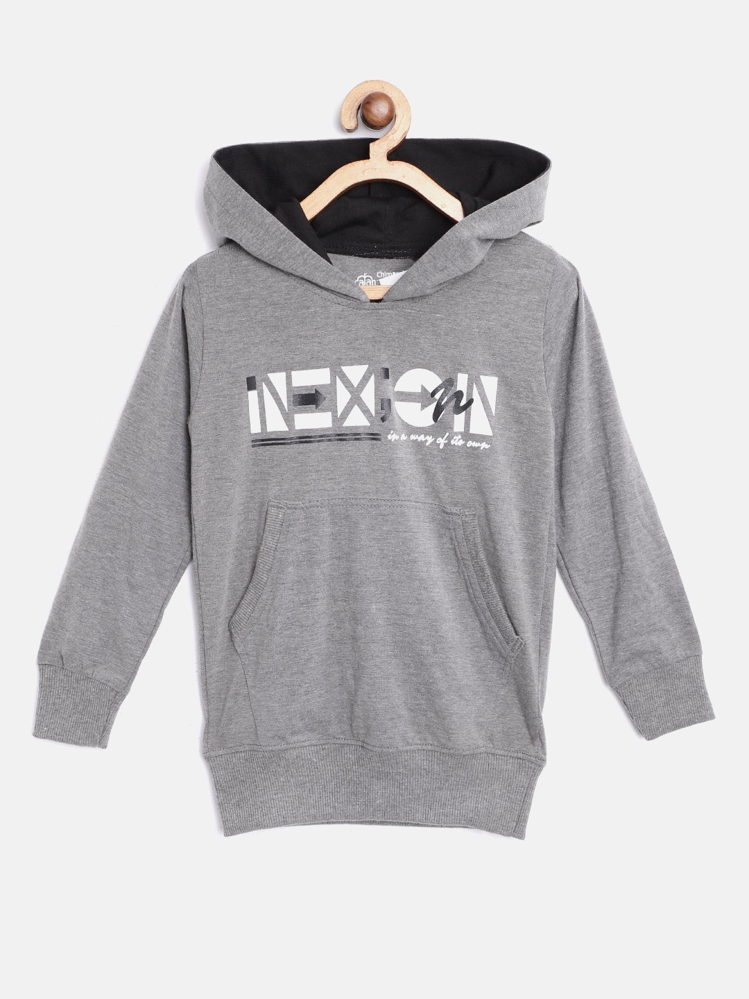 CHIMPRALA Kids Charcoal Grey Printed Antimicrobial Pure Cotton Hooded Sweatshirt
CHIMPRALA Kids Charcoal Grey Printed Antimicrobial Pure Cotton Hooded Sweatshirt