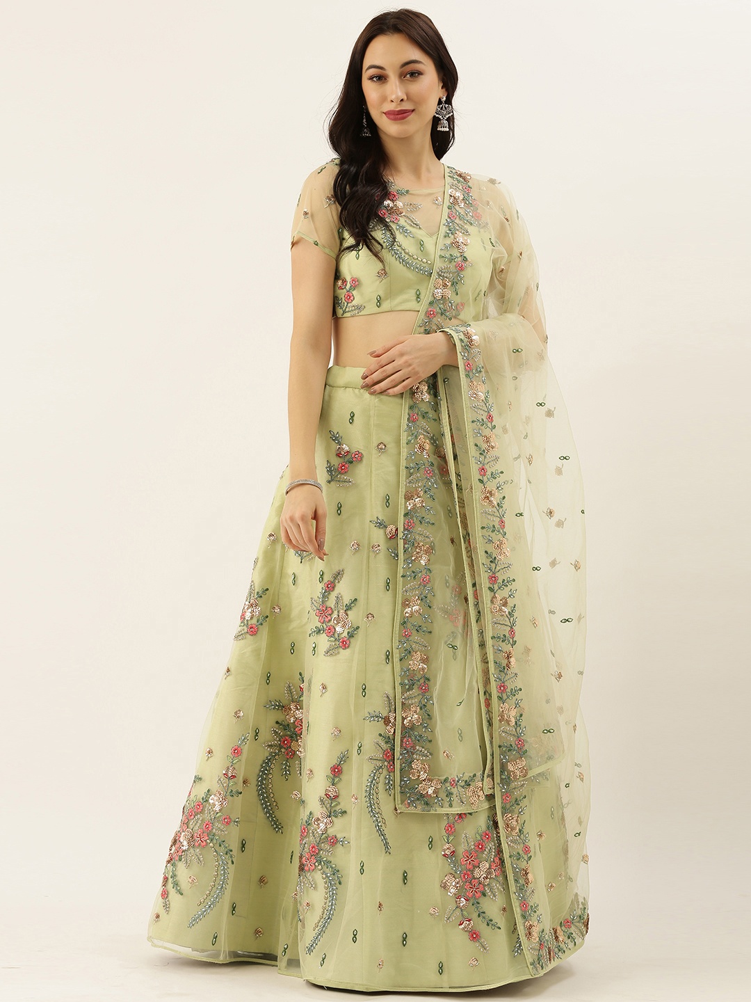 panchhi Lime Green & Lime Green Embroidered Semi-Stitched Lehenga & Unstitched Blouse with Dupatta
panchhi Lime Green & Lime Green Embroidered Semi-Stitched Lehenga & Unstitched Blouse with Dupatta