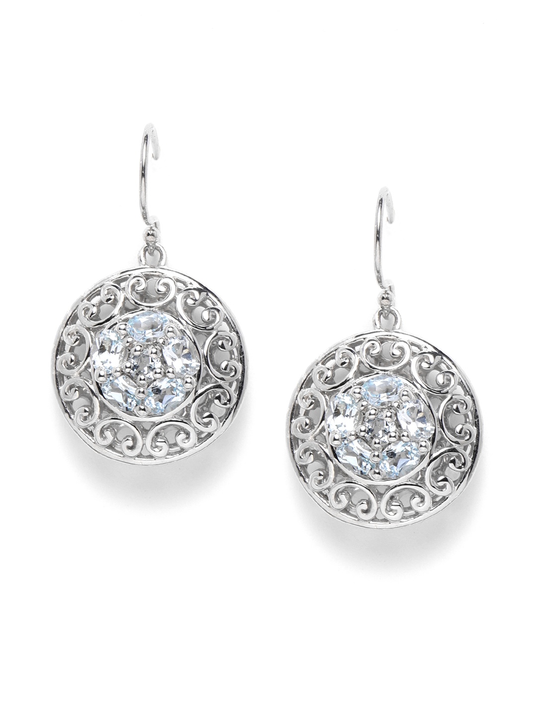 Silgo Blue 925 Sterling Silver Rhodium-Plated Topaz-Studded Circular Drop Earrings
Silgo Blue 925 Sterling Silver Rhodium-Plated Topaz-Studded Circular Drop Earrings